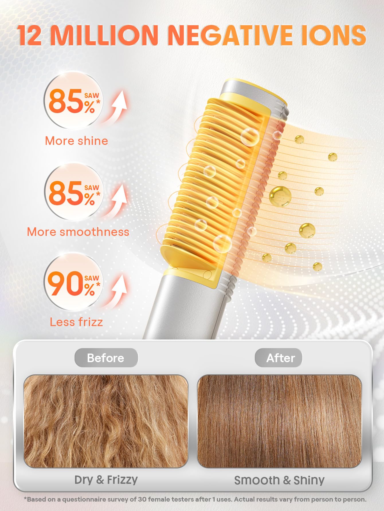SHEGLAM Hair Straightener Brush, Hair Straightener with 24K Gold Comb, 3D Ionic Hot Comb Straightener, Anti-Scald Design, Fast Heat-Up, Auto-Off, Frizz Control, Sleek & Smooth Styling