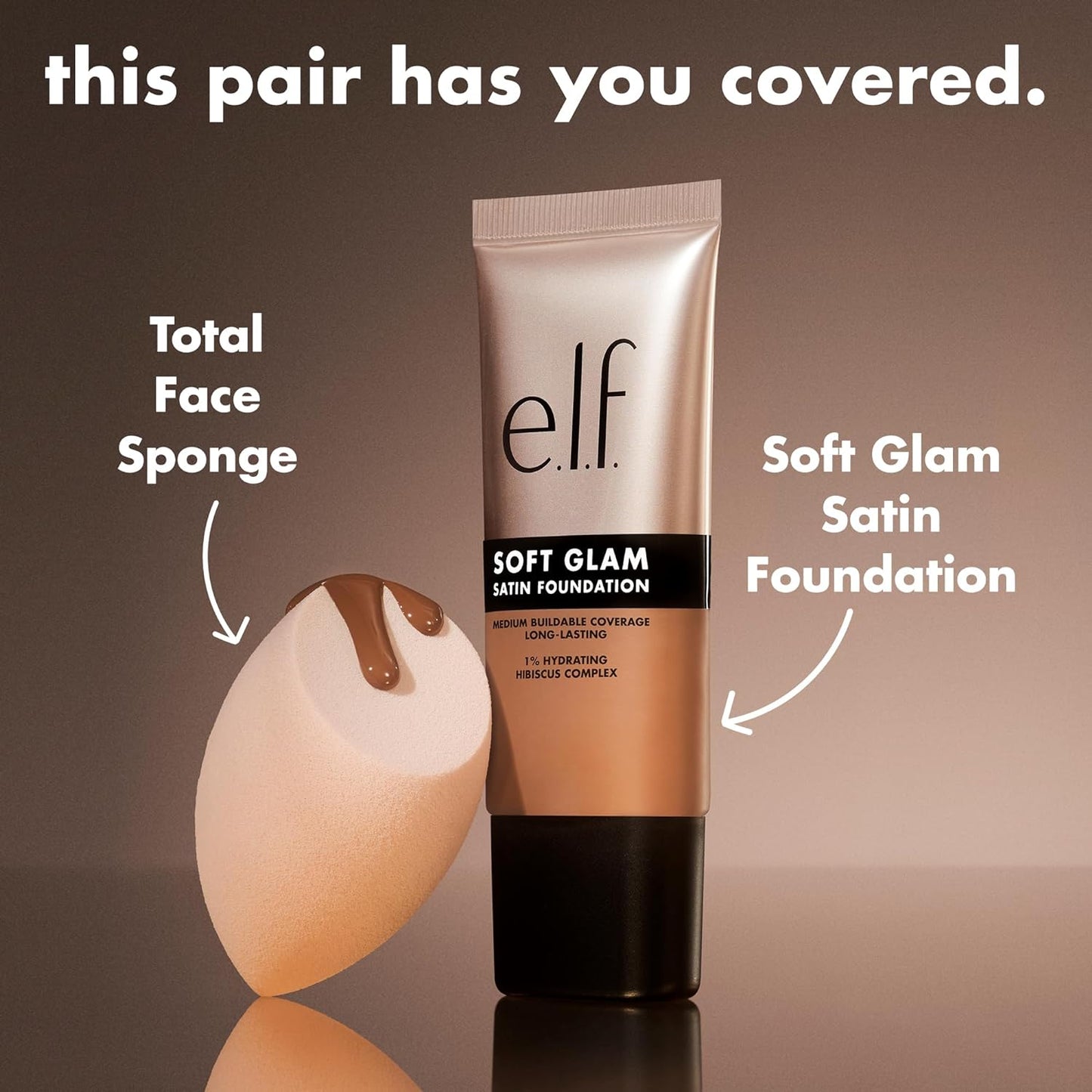 e.l.f. Soft Glam Foundation - Medium Coverage, Long-Lasting, Vegan | 21 Light Neutral, Satin Finish