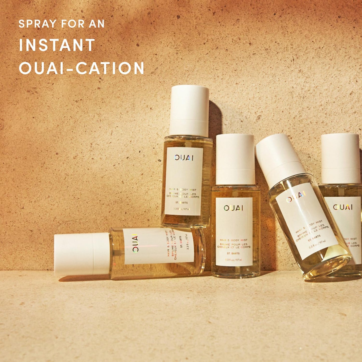 OUAI St. Barts Hair and Body Mist - Tropical Hair Perfume & Body Spray with Dragonfruit, Orange Blossom, Tuberose | 3.3 Fl Oz
