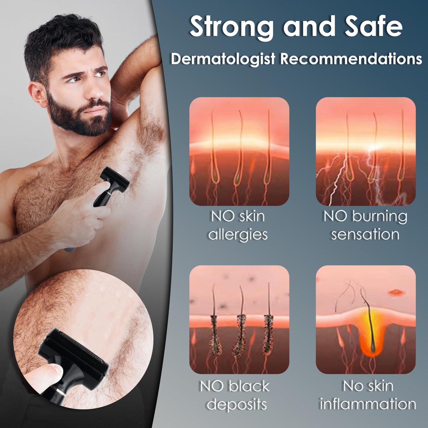 ULAIDO Electric Groin Pubic Hair Trimmer, Body Hair Trimmer for Men, Body Hair Groomers, Waterproof Wet/Dry Ball Trimmer for Full Body and Privates with Replacement Body Groomer Foil Heads