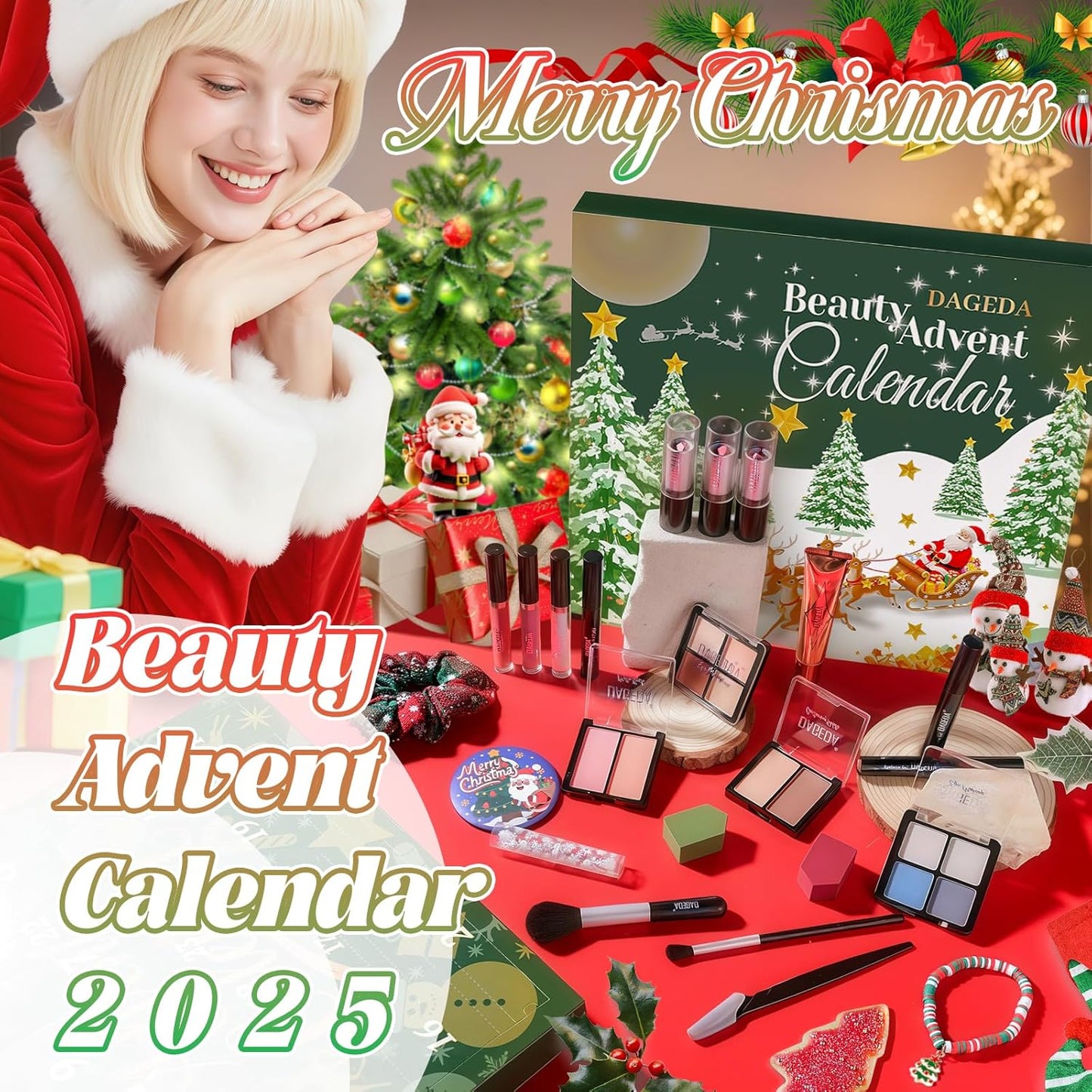 Beauty Advent Calendar 2025 - 24 Days of Makeup Surprises for Teens & Adults | Perfect Christmas Gift Set for Women