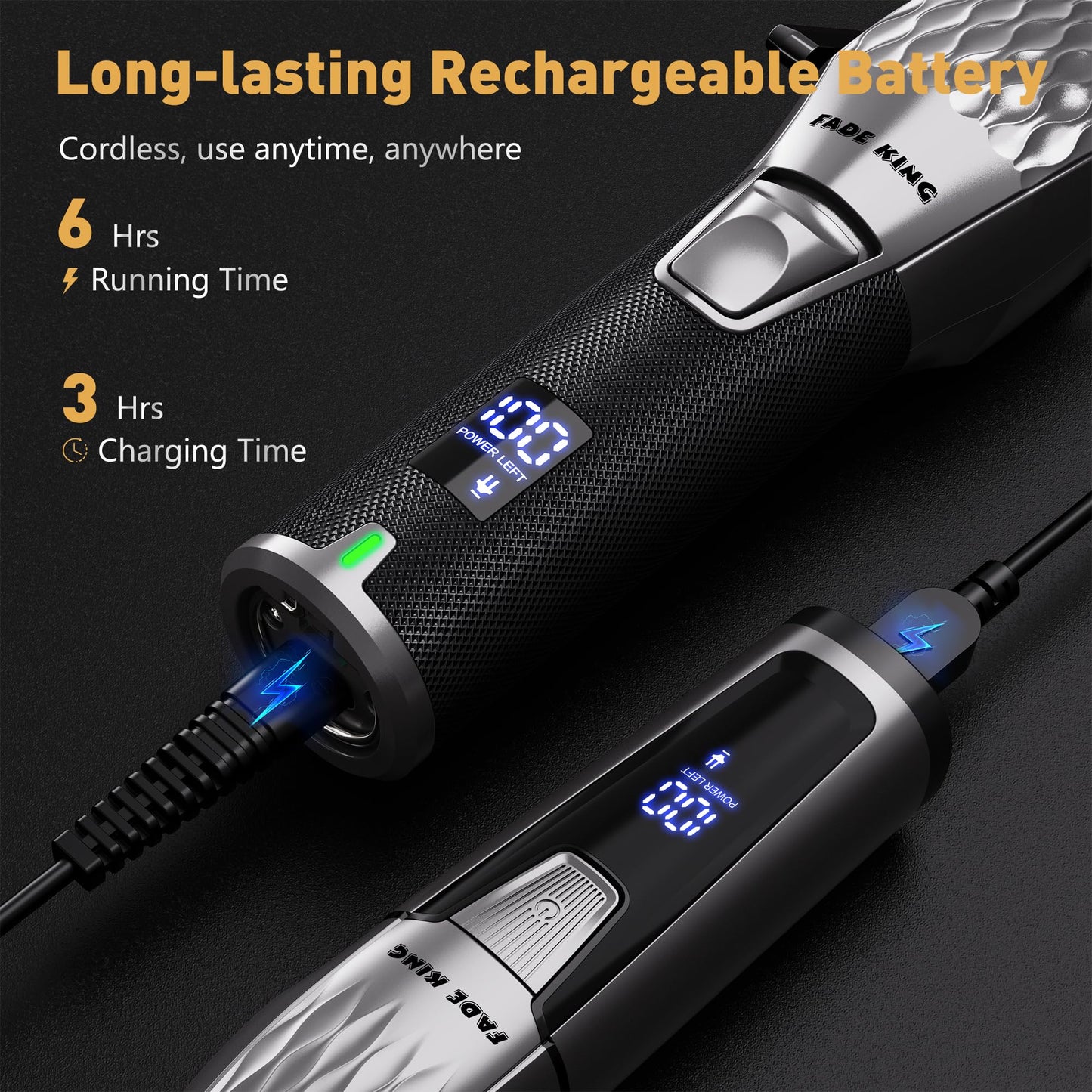 FADEKING® Professional Hair Clippers for Men, Cordless Beard Trimmer Kit for Hair Cutting & Grooming, Zero-Gap Barber Clippers Set, Ideal Mens Grooming Gift for Father’s Day/Birthday
