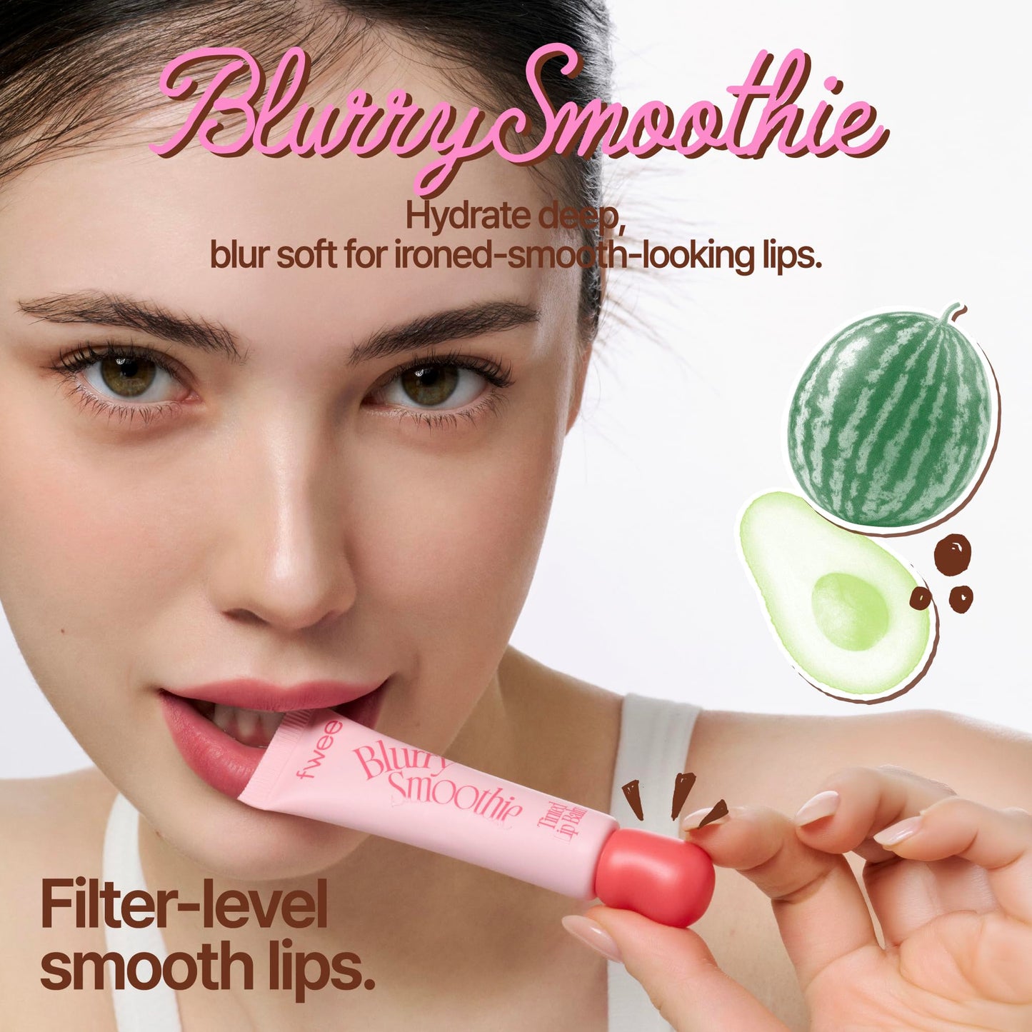 fwee Glowy Smoothie Tinted Lip Balm | MANGO PEACH BLEND | Hydrating Glossy Balm, Instant Shine & Moisture Lip Serum, Sheer-Tinted, PDRN, Glowy Finish, Long lasting lip care | 9.5g