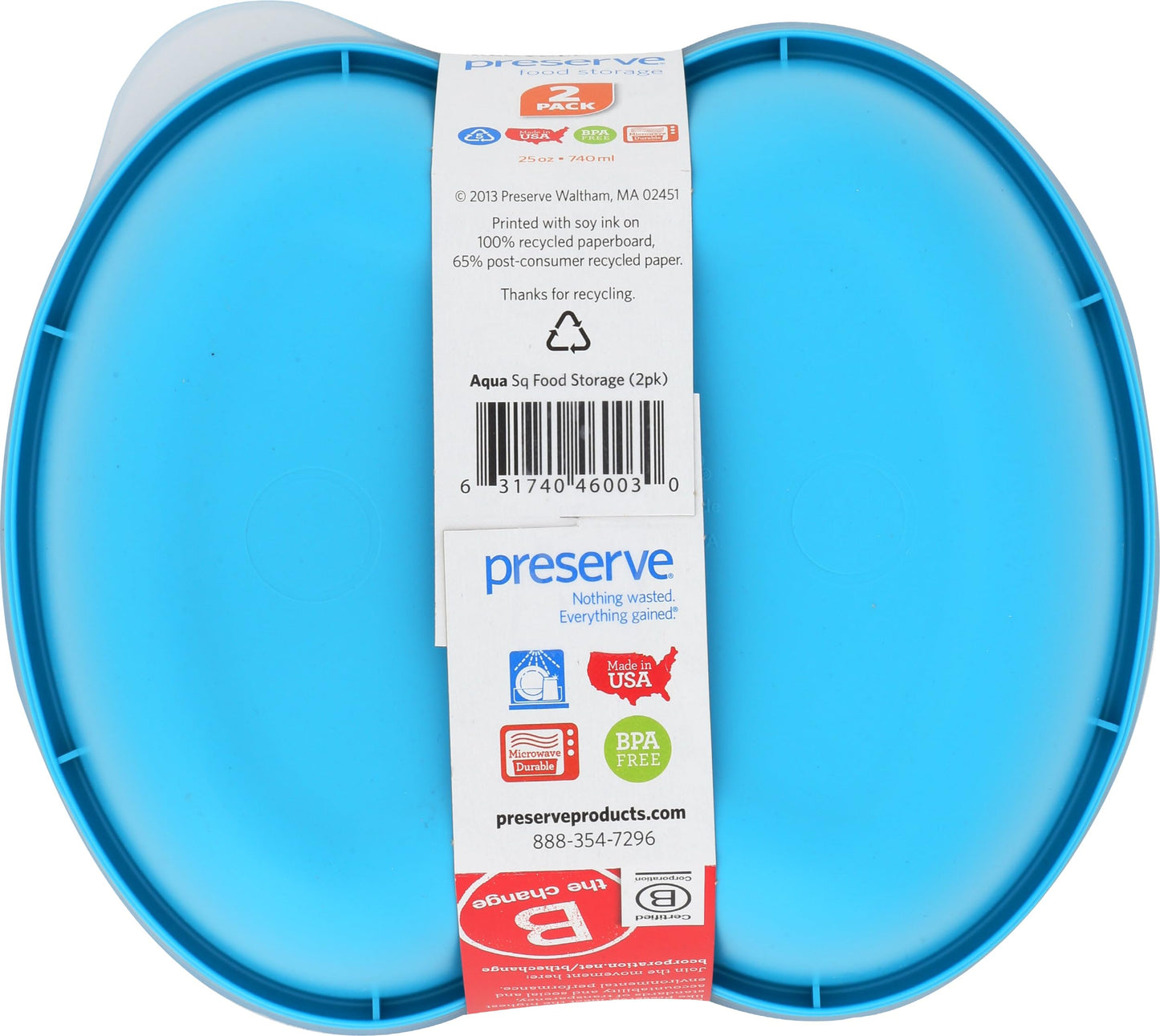 Preserve Food Storage Container, Set of 2, Aqua Blue