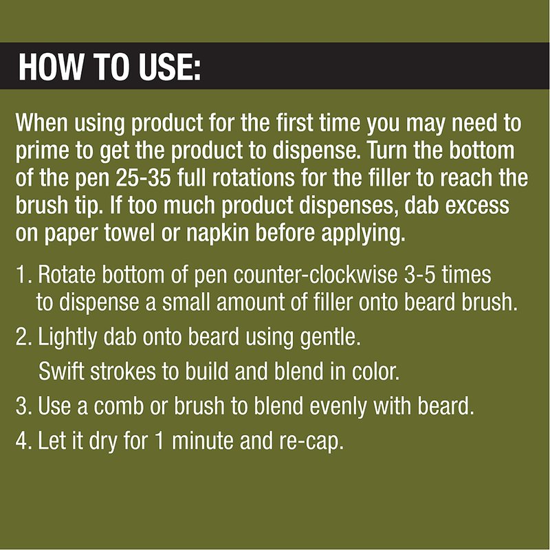 SoftSheen-Carson Magic Grooming Beard Filler Pencil Brush for Men, Waterproof, Fill in Patchy Beard & Cover Greys, Natural Black Shade, Black, 0.05 Fl Oz