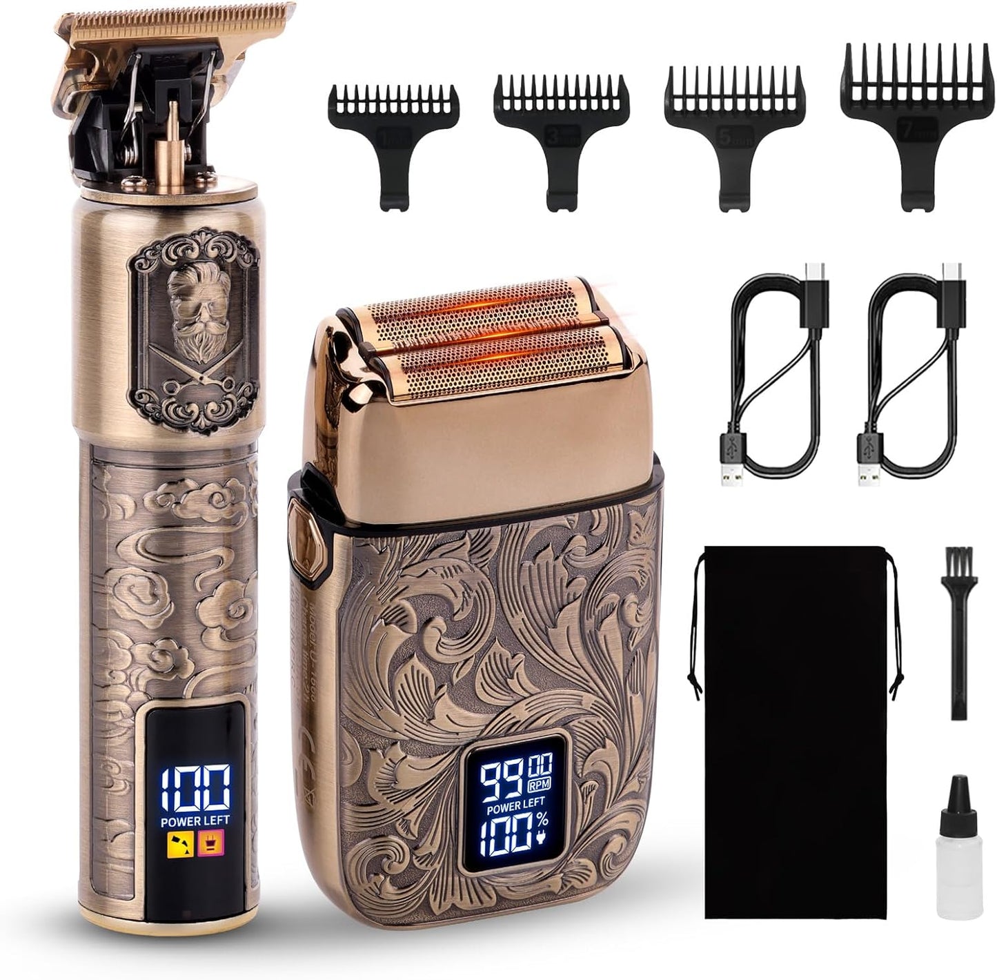 Electric Razor for Men - Ufree Foil Shaver & Beard Trimmer Grooming Kit | Cordless Hair Clippers for Bald Heads