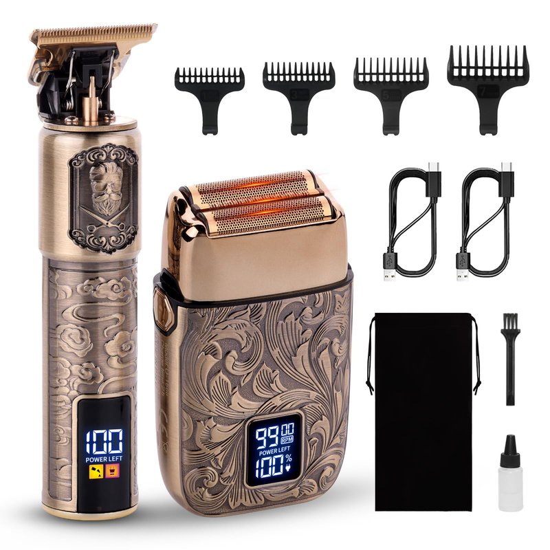 Ufree Foil Shavers Electric Razor for Men, Beard Trimmer Grooming Shaving Kit, Hair Trimmer, Cordless Head Shavers for Bald Men Barber Clippers, Birthday Gifts for Him
