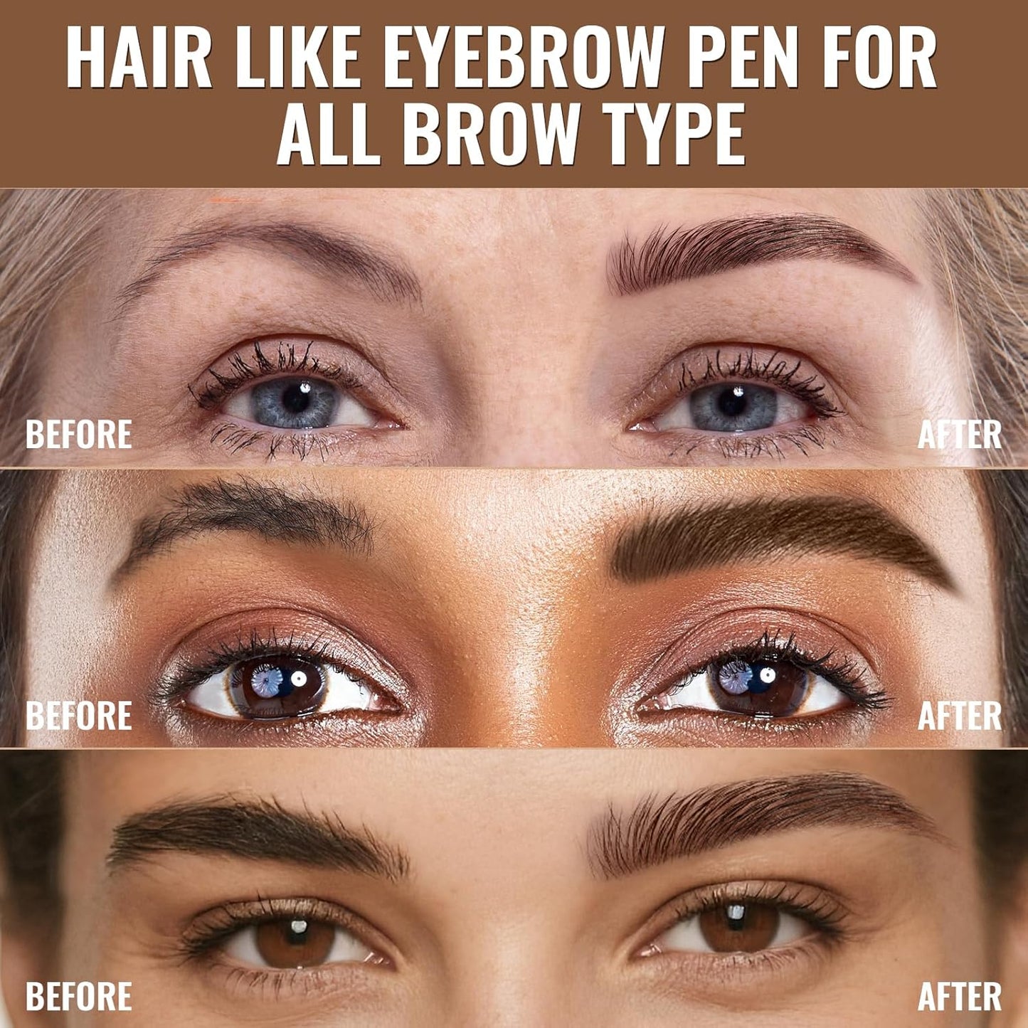 iMethod Eyebrow Pen - 2-in-1 Microblading Eyebrow Pencil & Eyeliner | Long-Lasting Waterproof Brown