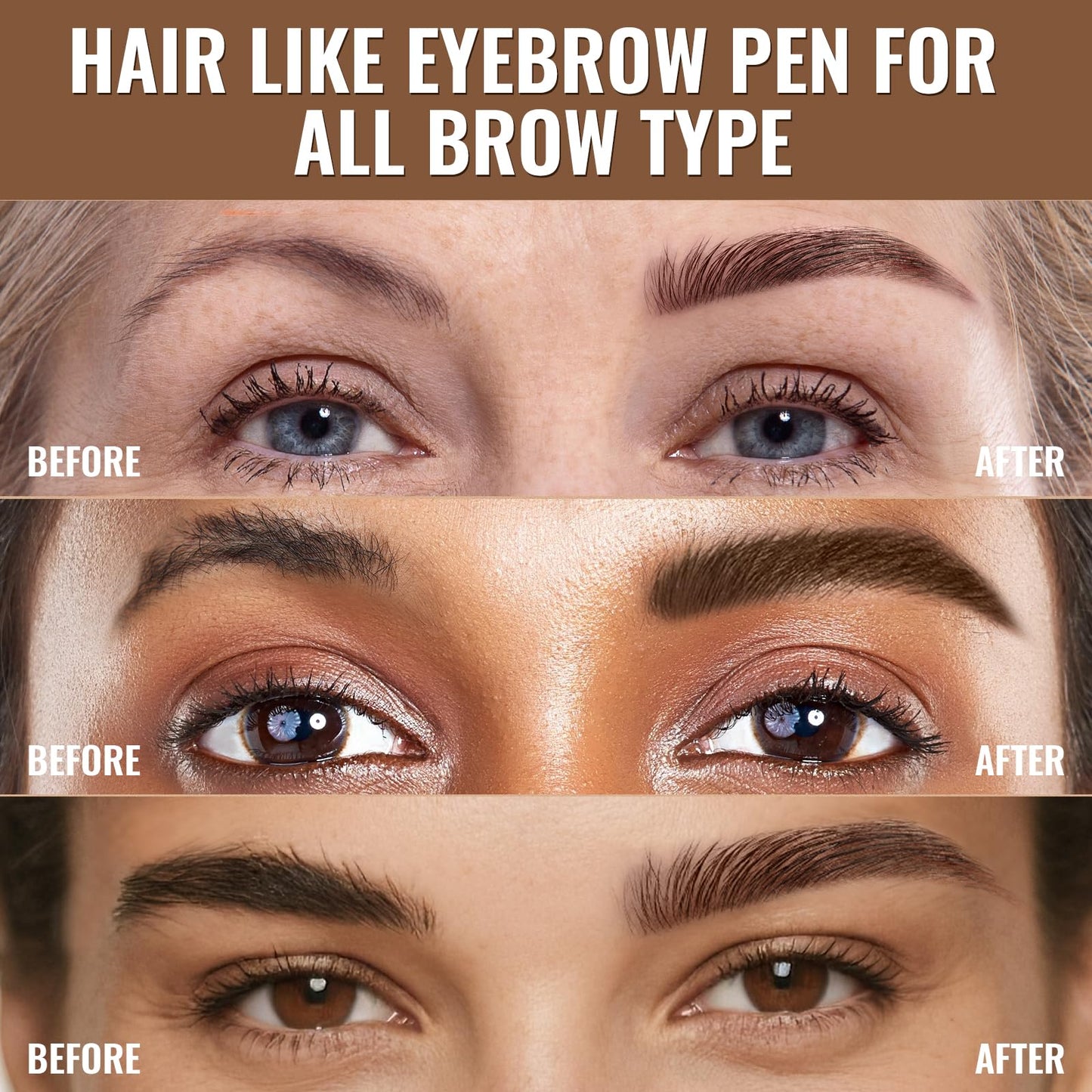 iMethod Eyebrow Pen - Eyebrow Pencil,2-in-1 Eyeliner Dual-Ended Brush-Tip Microblading 4d Eyebrow Pencils for women,Long Lasting Waterproof Hair-Like Brow Pencil,with Eyebrow Brush,DarkBrown