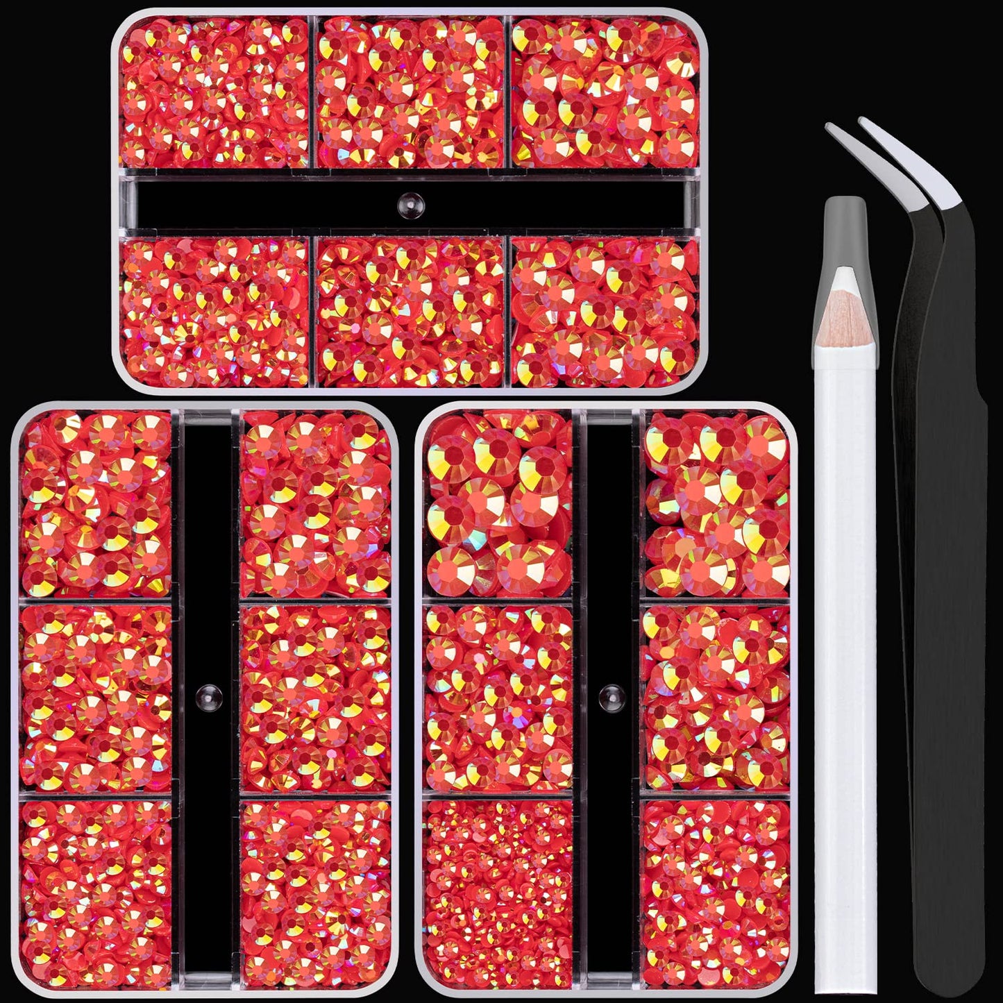 BELLEBOOST Jelly Rhinestones Bedazzling Kit - 45000 Pcs, 40 Colors, 3mm Flatback Gems for Crafting | Includes 3 Pcs B7000 Glue