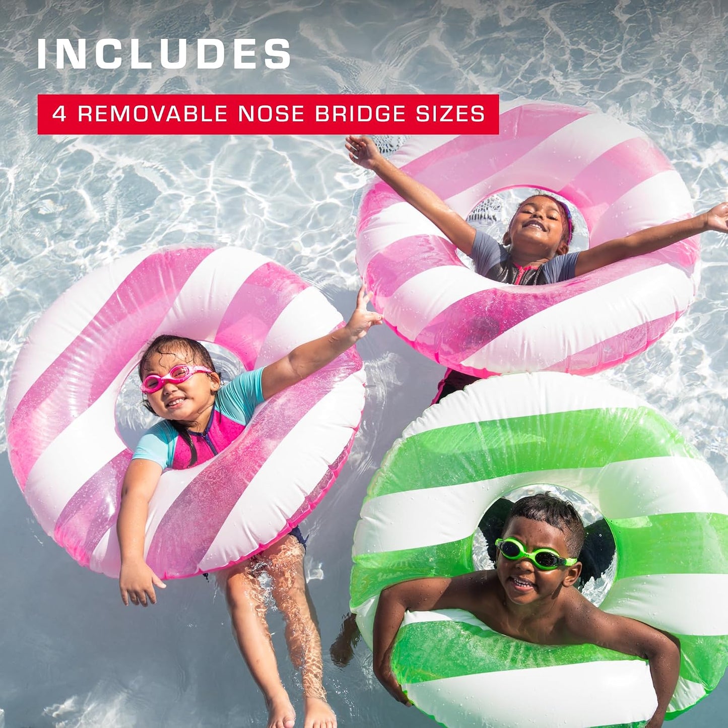 Swimple Tie-Dye Kids' Swim Goggles - Comfortable Fit & UV Protection | Adjustable Strap