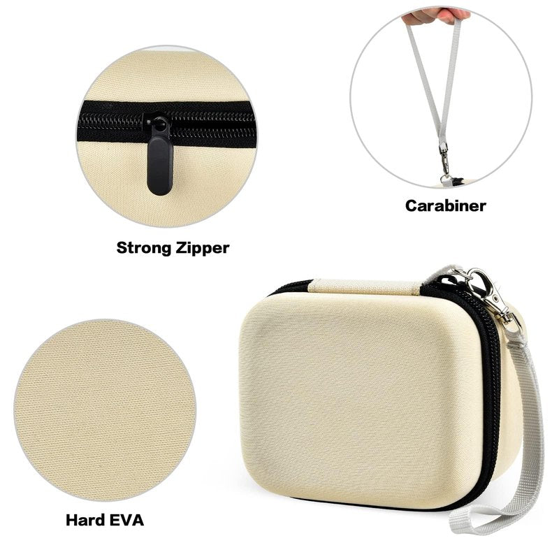 Case for Skull Shaver Electric Pitbull Pro Razor, Hard Travel Rotary Men Head Shavers Beard Trimmer Storage Carrying Box with Zipper Mesh Pocket for Men's Gold Pro Mustache Grooming Kit, Beige-Only