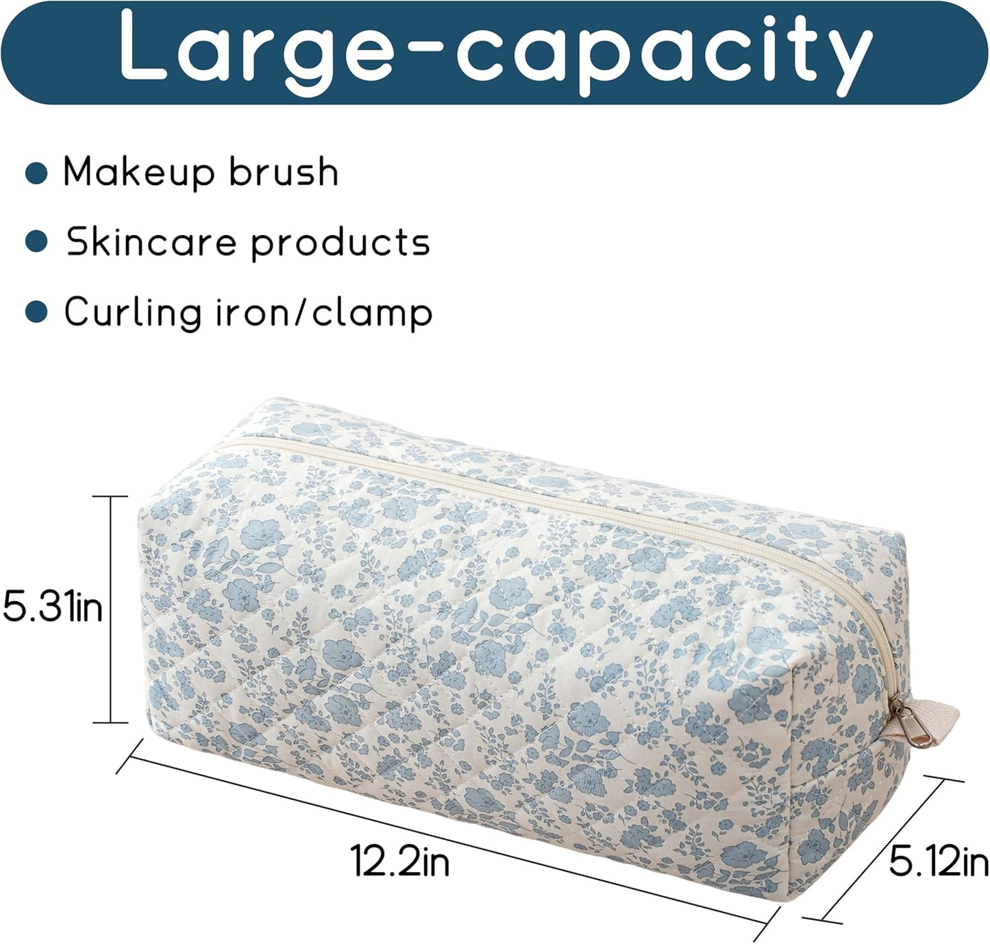 Quilted Hair Tool Travel Bag - Portable Organizer for Hair Dryer & Curling Iron | Large Capacity, Ideal for Travel