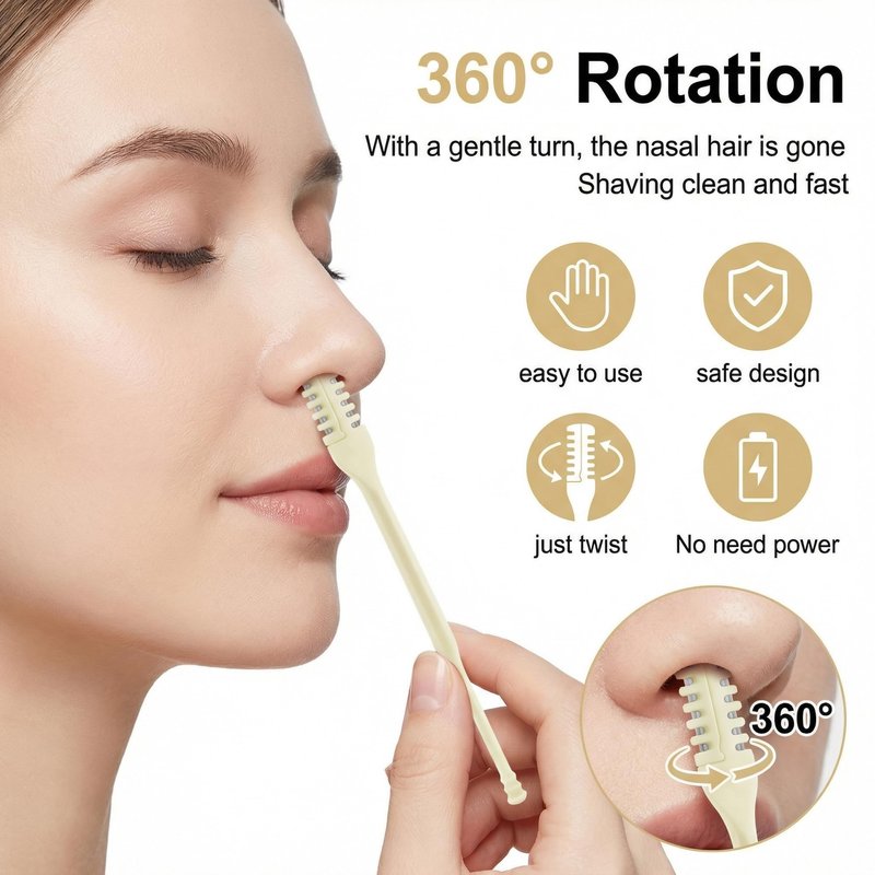 30PCS Manual Nose Hair Trimmer with Ear Picker for Women Men, Upgrade Double-Sided Nasal Hair Cutter 360° Rotating Nose Hair Razor Scissors Nostril Hair Remover Tools with Storage Box Grooming Kit