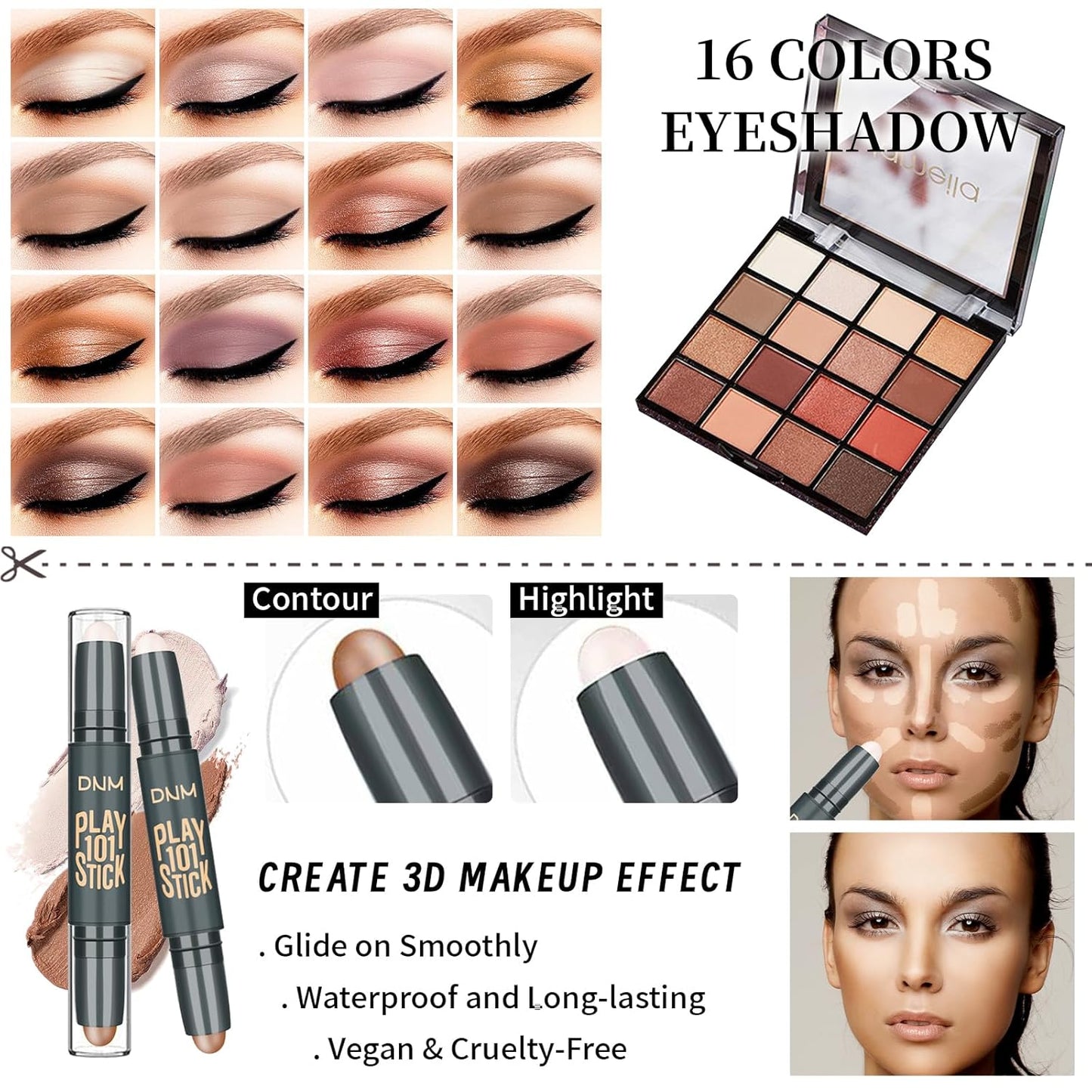 Makeup Set for Girls & Women - Complete Kit with Eyeshadow, Foundation, Brushes & Cosmetic Bag | Ideal Gift