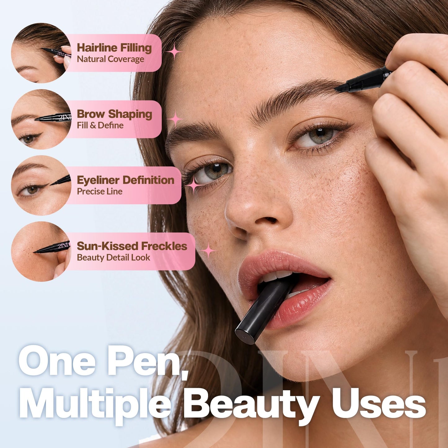 CALAILIS Eyebrow Pencils for Women, 2-in-1 Upgrade Microblading 4D and Precise Brush-Tip Dual-Ended Liquid Eyebrow Pencil, Waterproof Stay on All Day, Create Natural Hair-Like Brows (Light Brown)