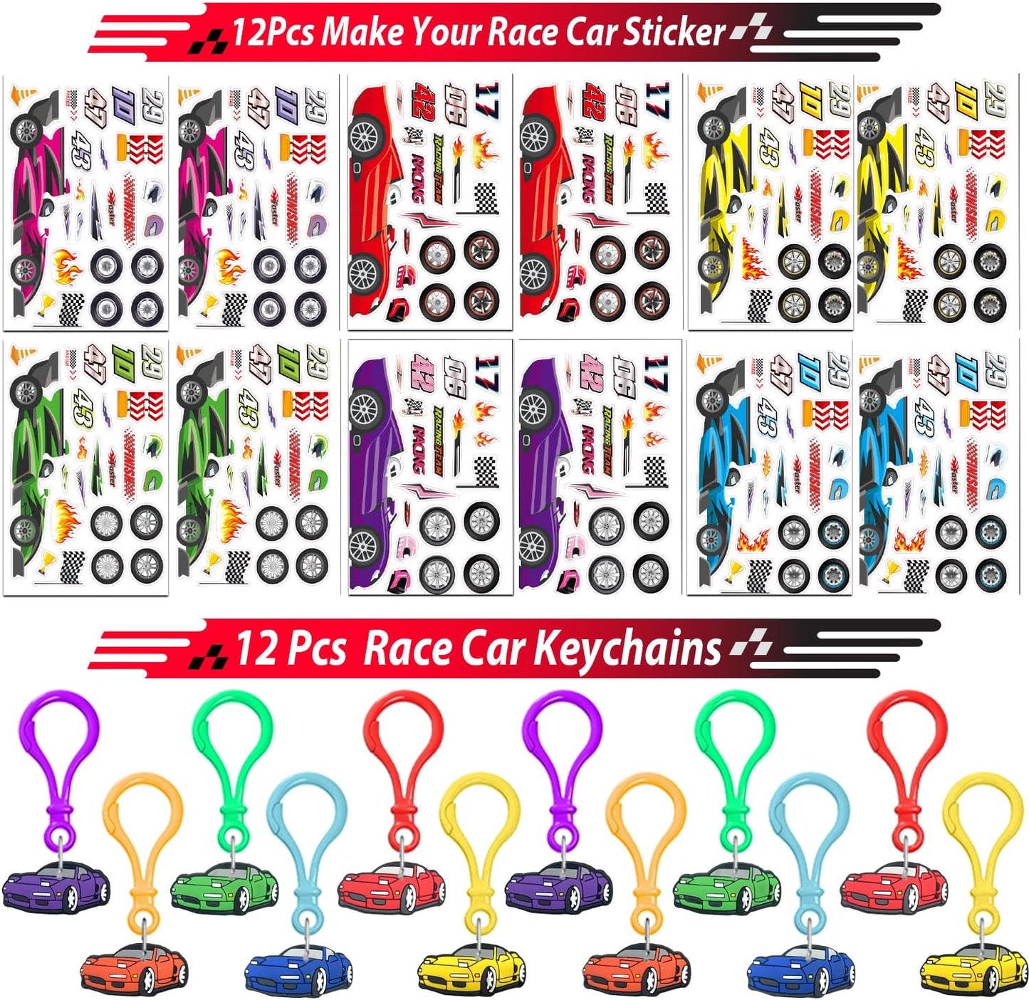 Race Car Birthday Party Favors - 232PCS Goodie Bag Stuffers & Decorations | Cars Theme Supplies