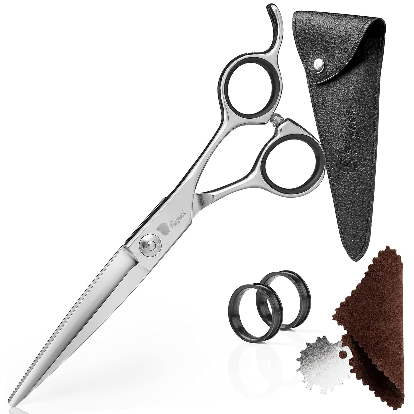 Professional Hair Cutting Scissors - 5 Inch 440C Steel Blades for Smooth, Precise Cuts | Durable Barber Shears with Elegant Sheath
