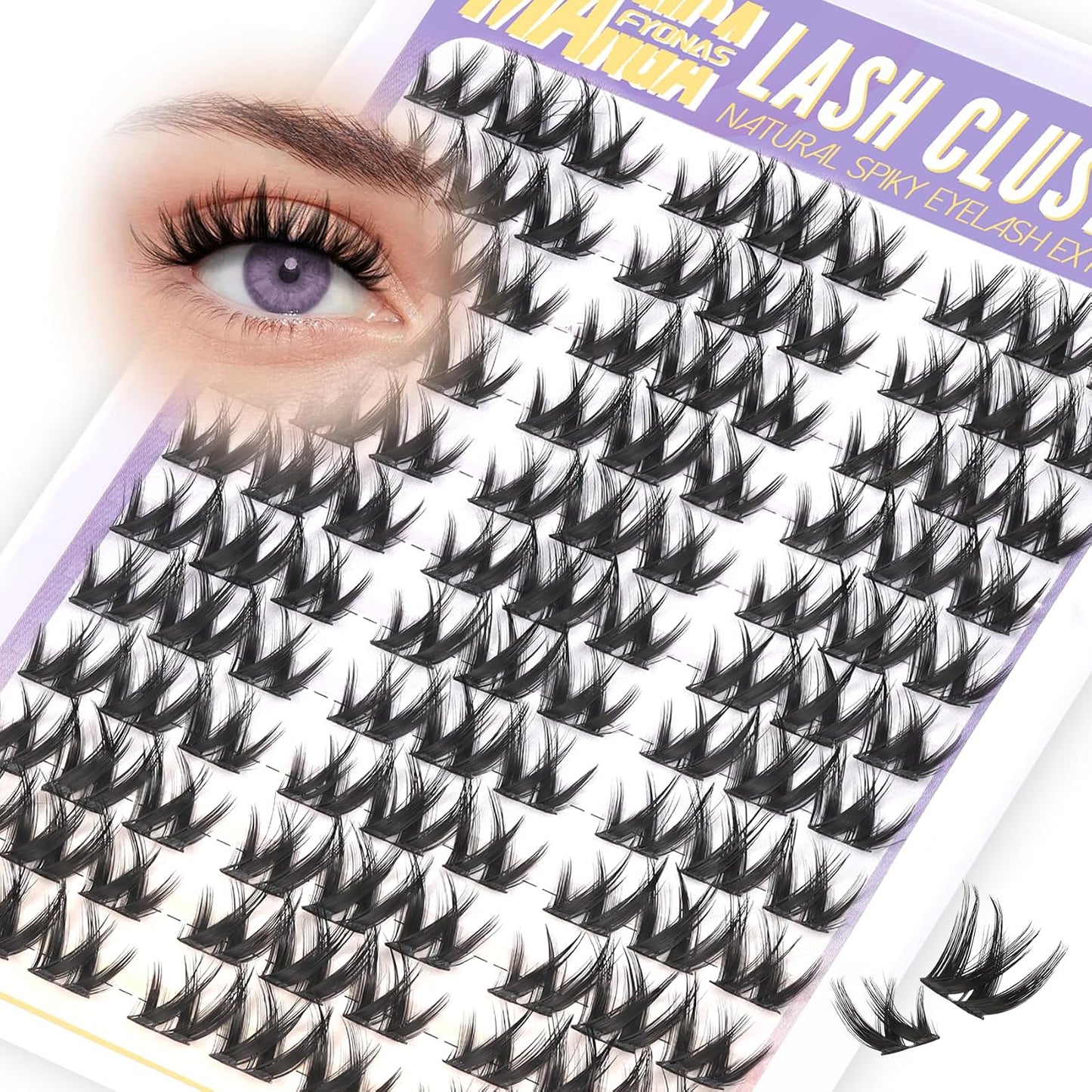 Manga Lash Clusters Kit - Spiky Anime Eyelash Extensions 270 Pcs | D Curl, 10-16mm, Fluffy & Natural Look