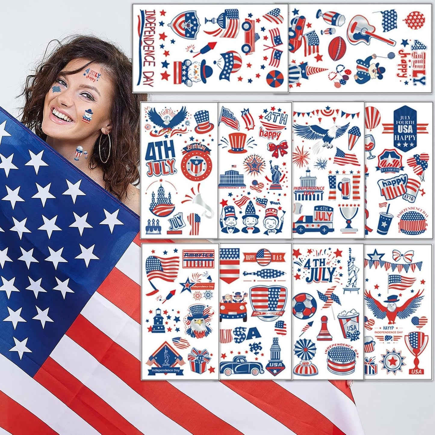 Soccer Temporary Tattoos - Waterproof Cartoon Face Stickers | 6 Fun Styles for Party Makeup