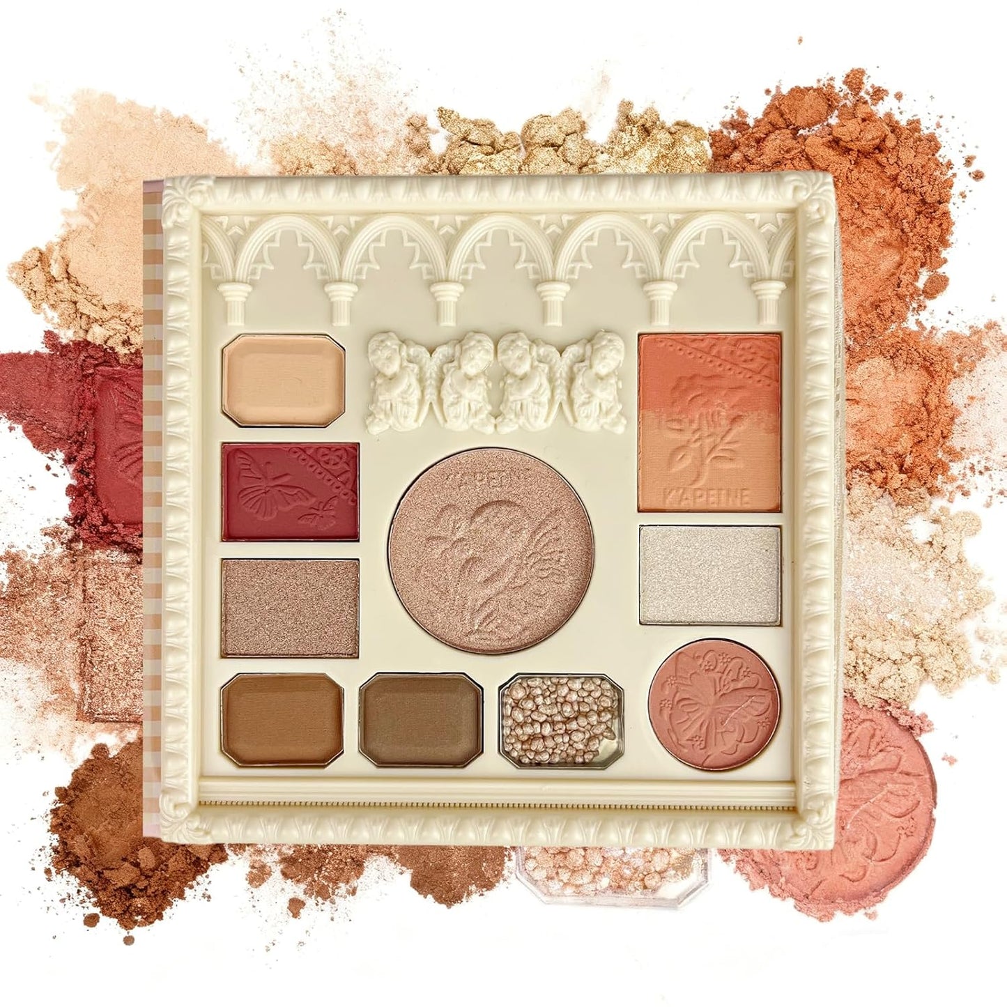 K'APEINE Baked Makeup Kit - 9-Color Shimmer Eyeshadow & Bronzer Palette | Long-Lasting Travel Makeup Set