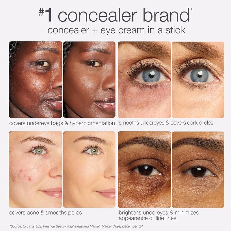 Tarte Shape Tape Blur Concealer Stick - Full Coverage, Crease-Proof Makeup | Diamond-Shaped Precision Tip for Eye Lift