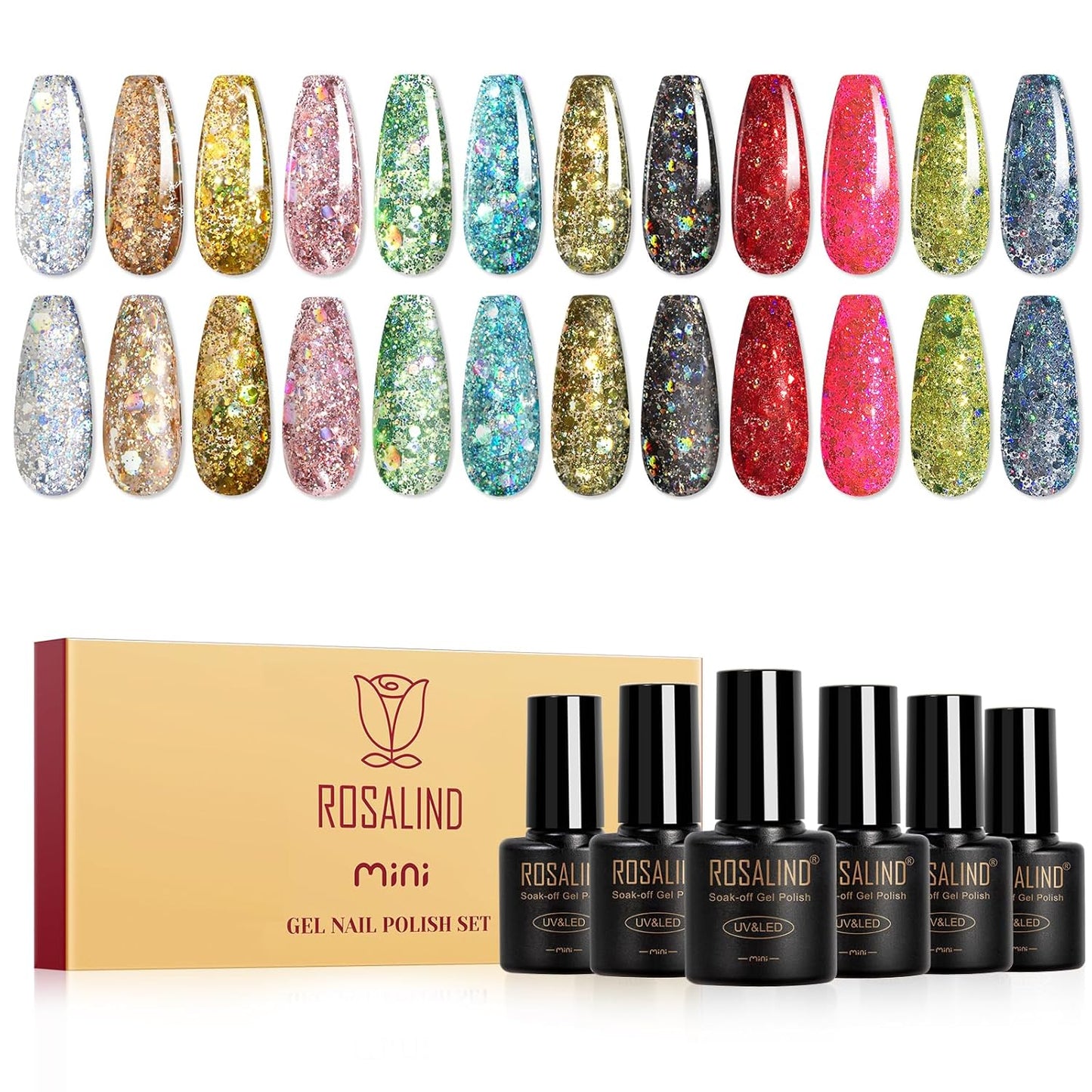 Cat Eye Gel Nail Polish - 12 Colors Magnetic Glitter Set | Sparkle Diamond Effect, Soak Off UV Manicure Gift for Women