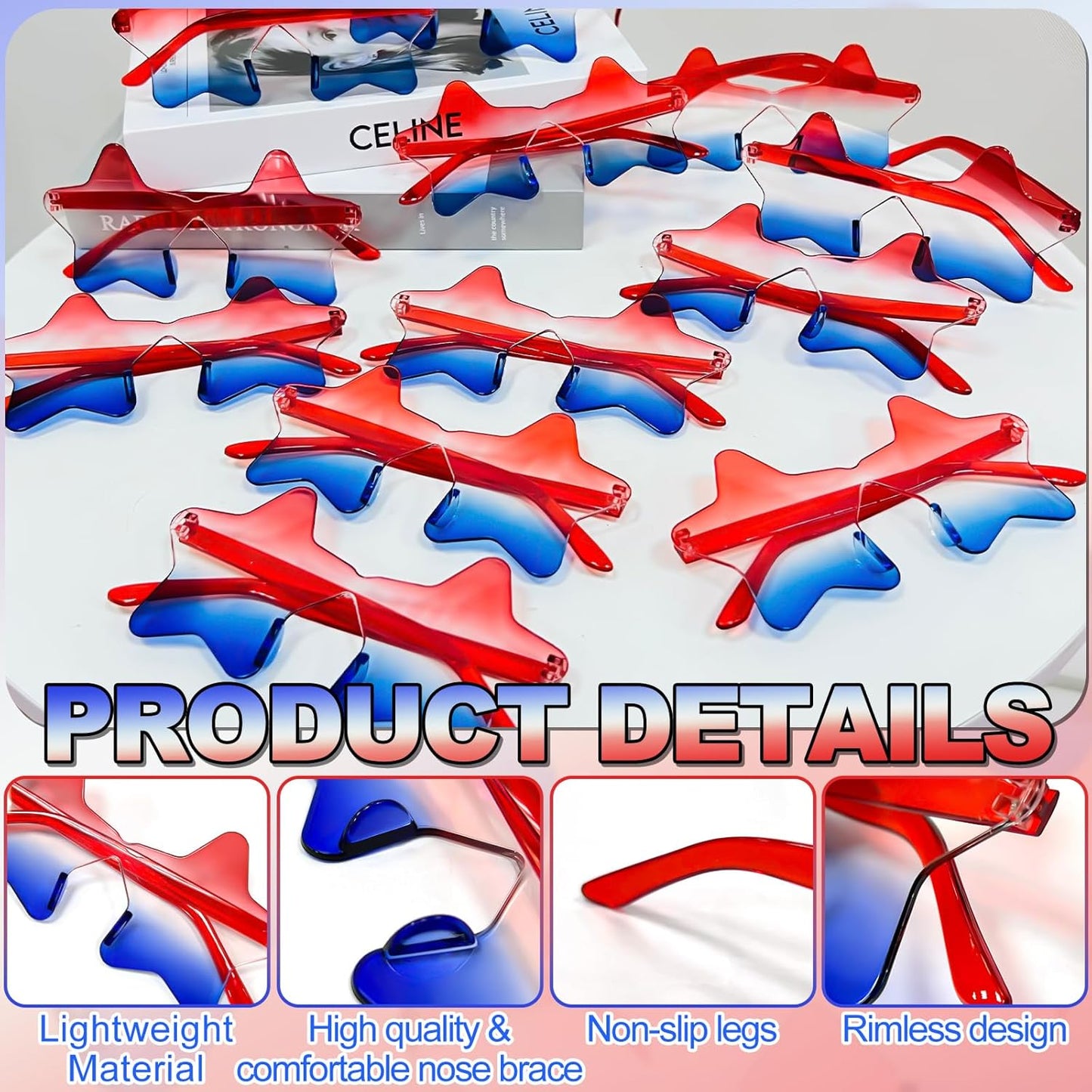 Star Sunglasses for 4th of July | Patriotic Red, White & Blue Eyewear for Men, Women & Teens