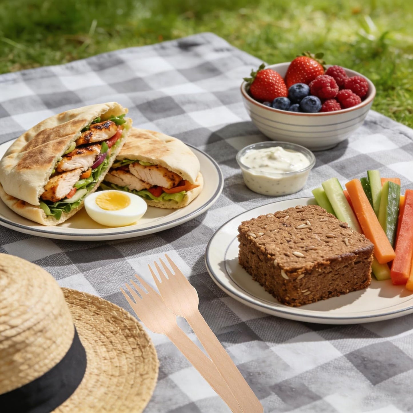 Disposable Wooden Forks - 200 Pack Biodegradable Charcuterie Utensils | 6-Inch Eco-Friendly Forks for Parties & Picnics