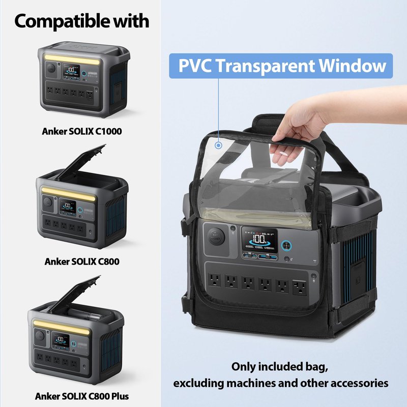 Trunab Carrying Case Compatible with Anker SOLIX C1000 / C1000 Gen2, Portable Power Station Bag with Anti-Scratch and Anti-Slip Bottom