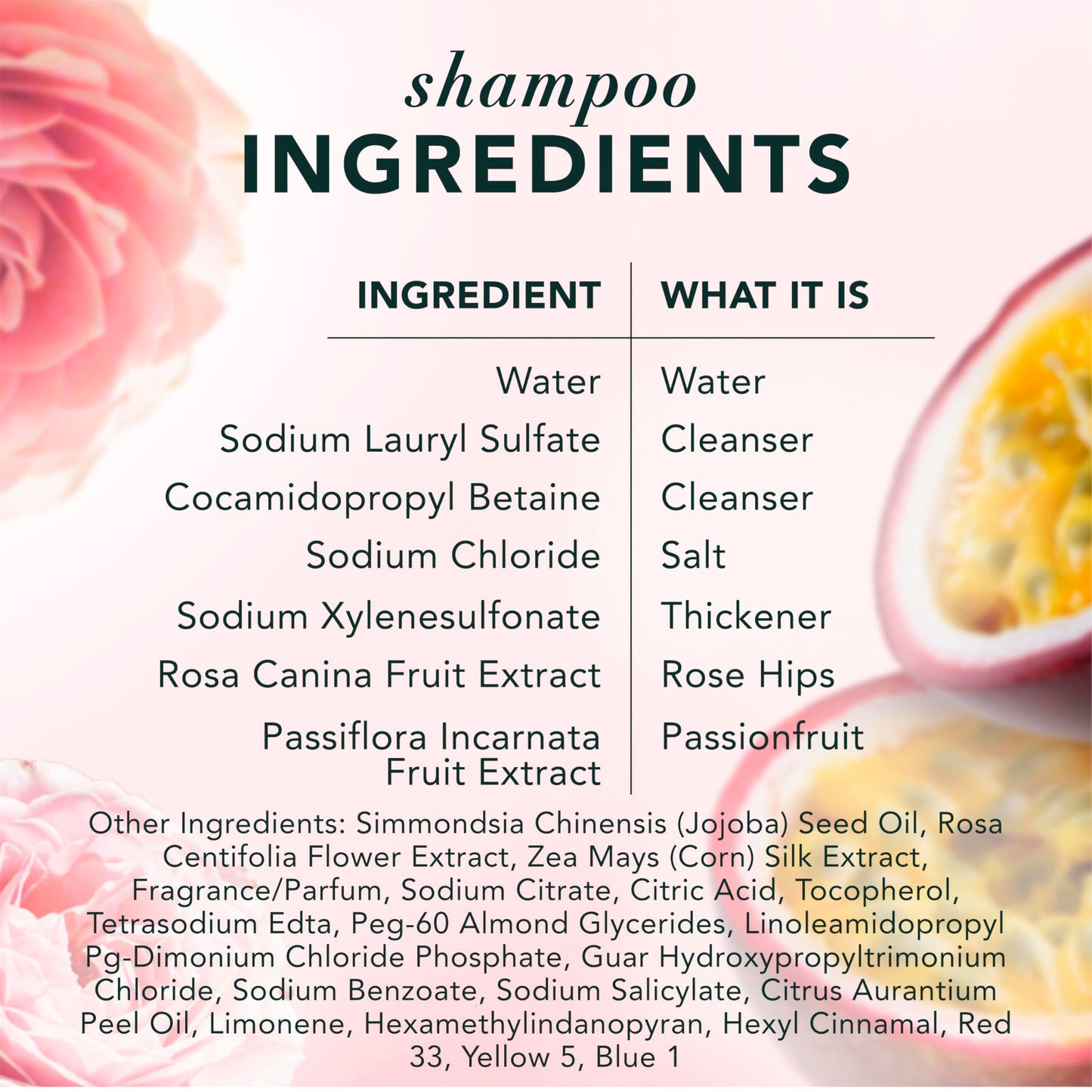 Herbal Essences Shampoo & Conditioner Set, Rose Hips + Passionfruit - Smooth Collection, Paraben-Free, Color-Safe, Shiny Hair with Jojoba & Vitamin E, 29.2 Fl Oz Each, 2-Pack