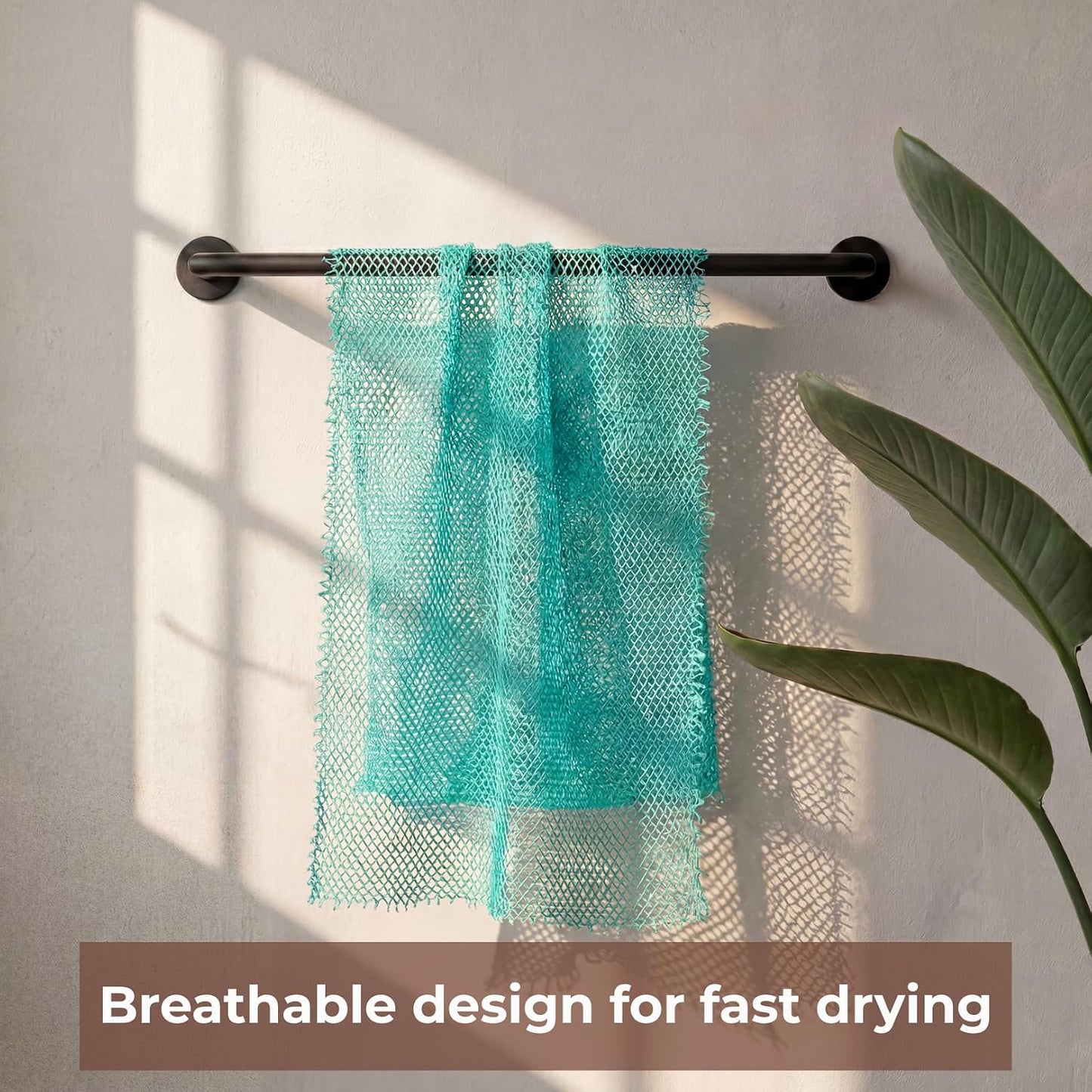 African Net Sponge - Exfoliating Body Scrubber 3-Pack | Quick-Drying Mesh for All Skin Types - Dark Blue, Blue, Turquoise