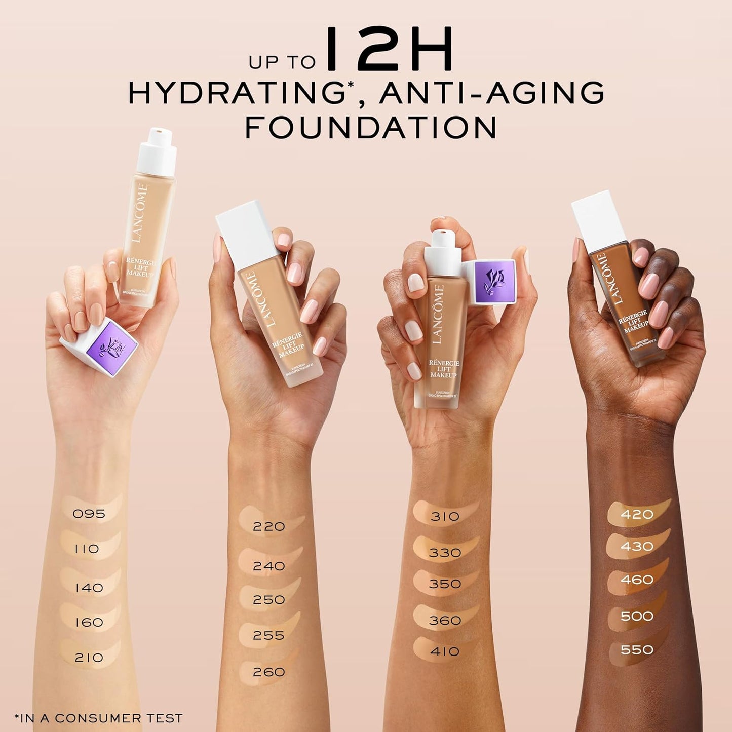 Lancôme Renergie Lift Foundation - Lightweight Hydrating Makeup, Medium-Full Coverage, SPF 27 | Anti-Aging & Firming