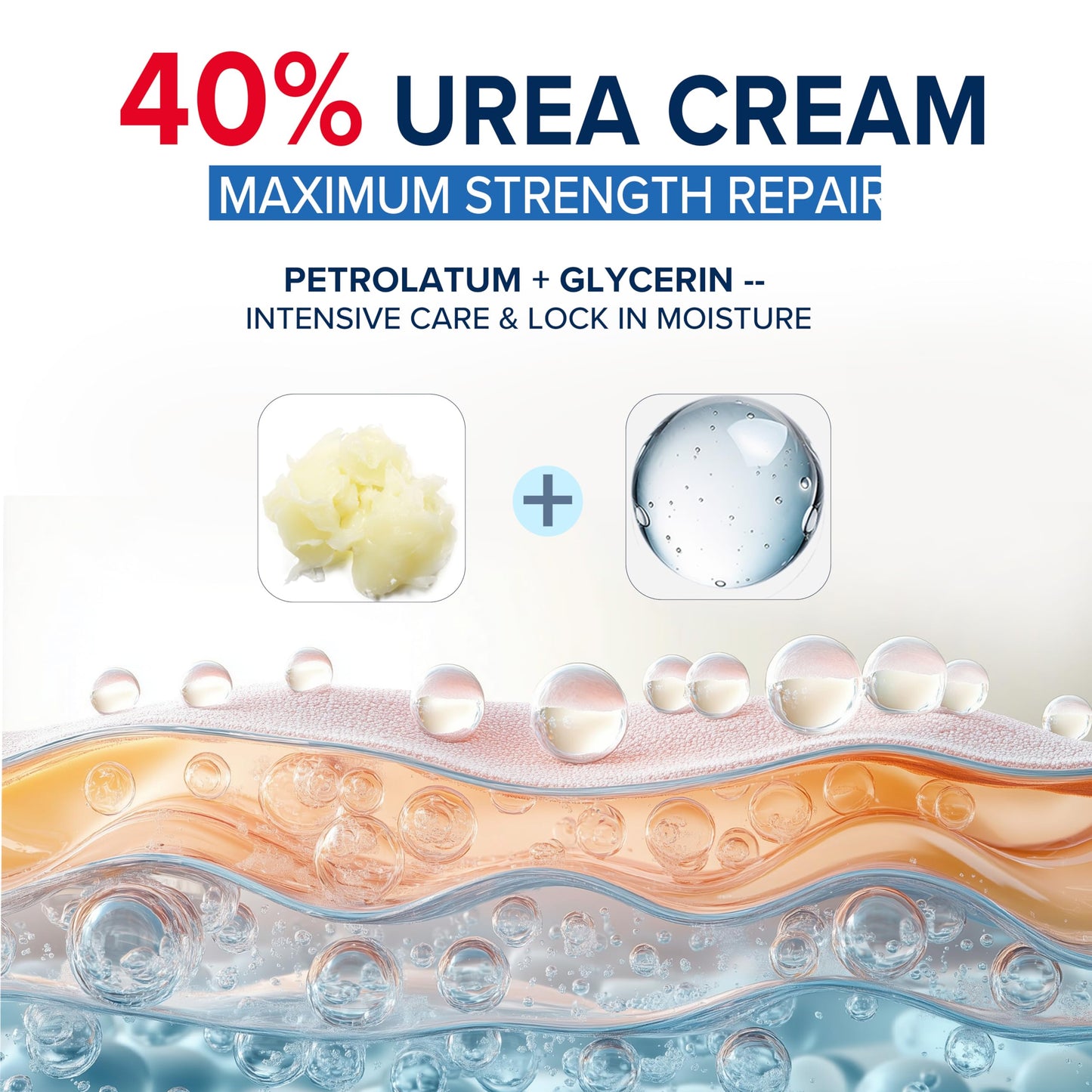 MEOLY 40% Urea Cream for Foot with 2% Salicylic Acid for Dry Cracked Skin Hand and Foot, Maximum Strength, 4 oz