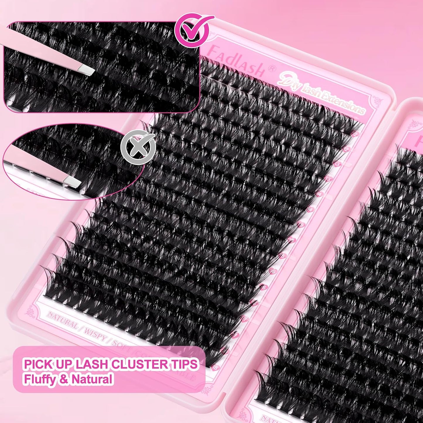 Eyelash Clusters - 80D & 100D D Curl Individual Lashes | 496PCS DIY Extensions 12-18mm