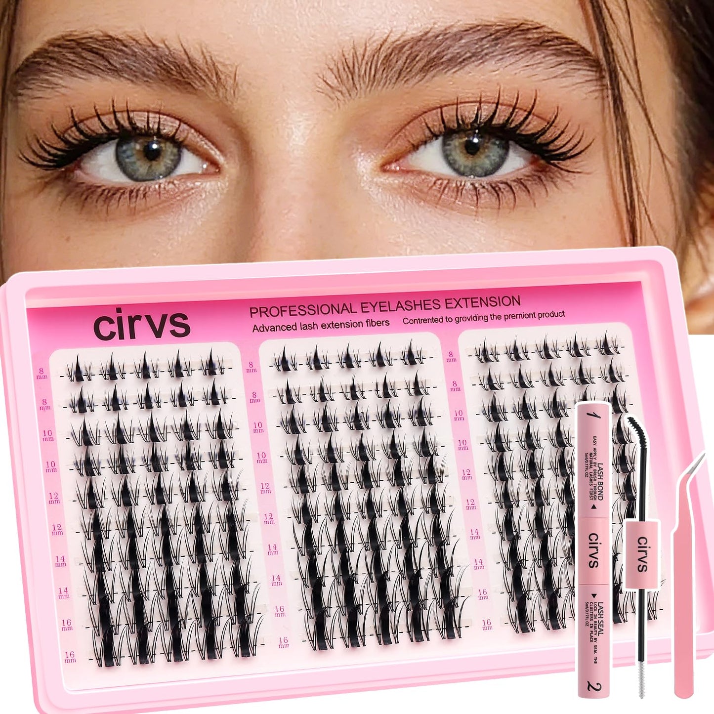 Anime Lash Clusters Kit - Beginner-Friendly Spiky Lashes for Natural Look | 8-16mm with Bond & Tweezers