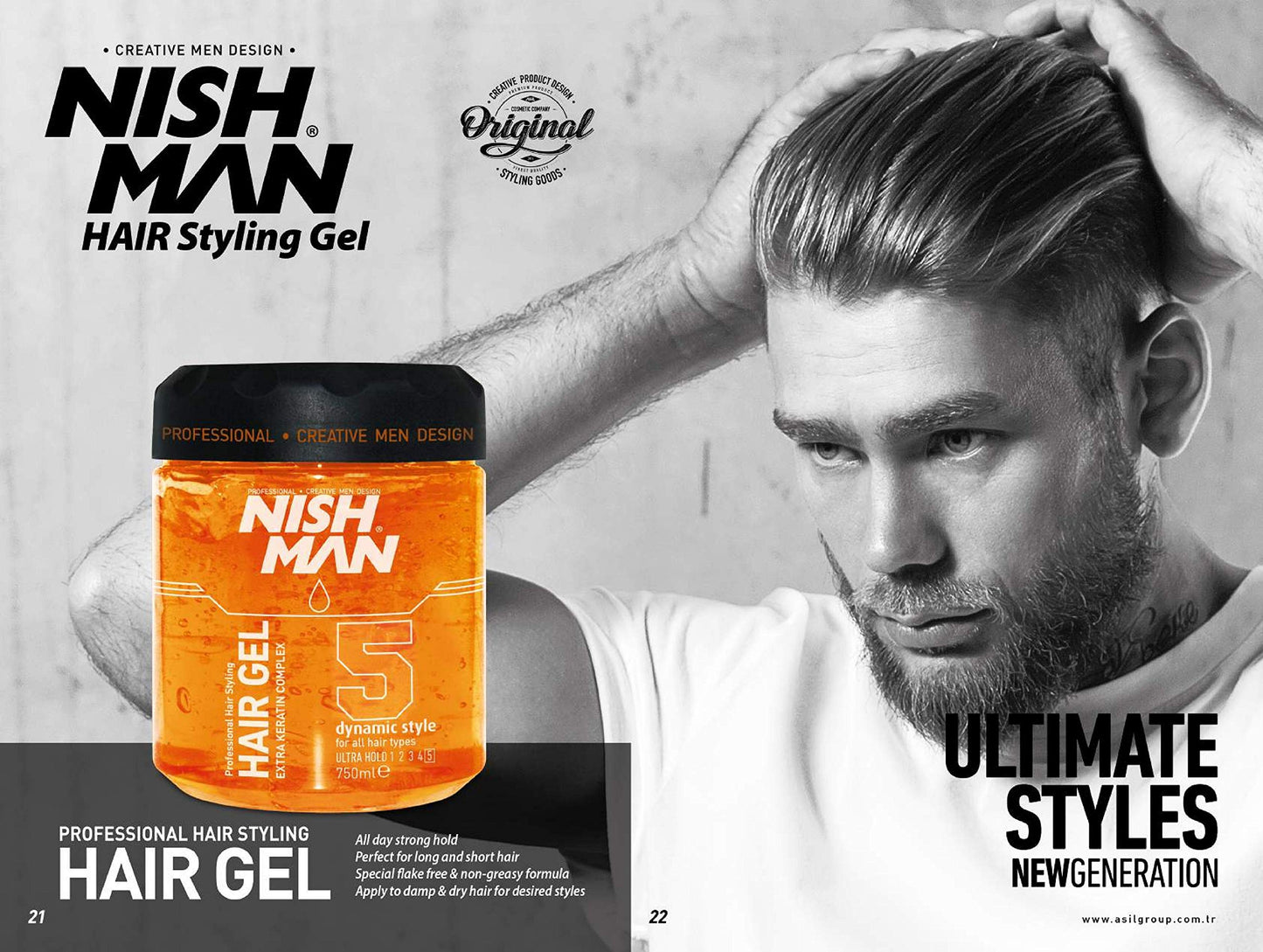 Nishman Ultra Strong Hair Styling Gel 750 ml