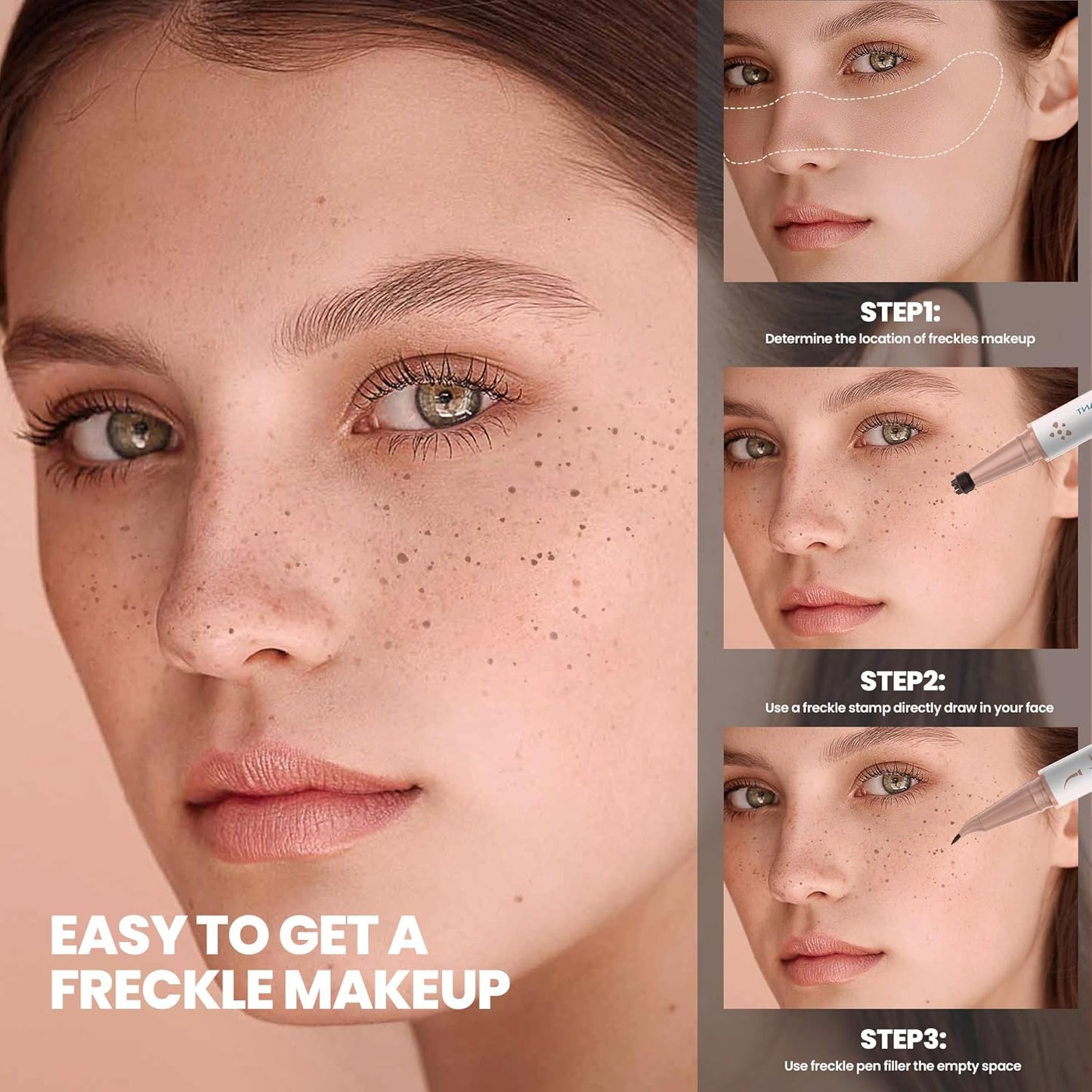 Freckle Pen Set - 2-in-1 Dual Ended Microblading & Freckle Stamp | Waterproof, 24HR Longwear, 2 Color Combos