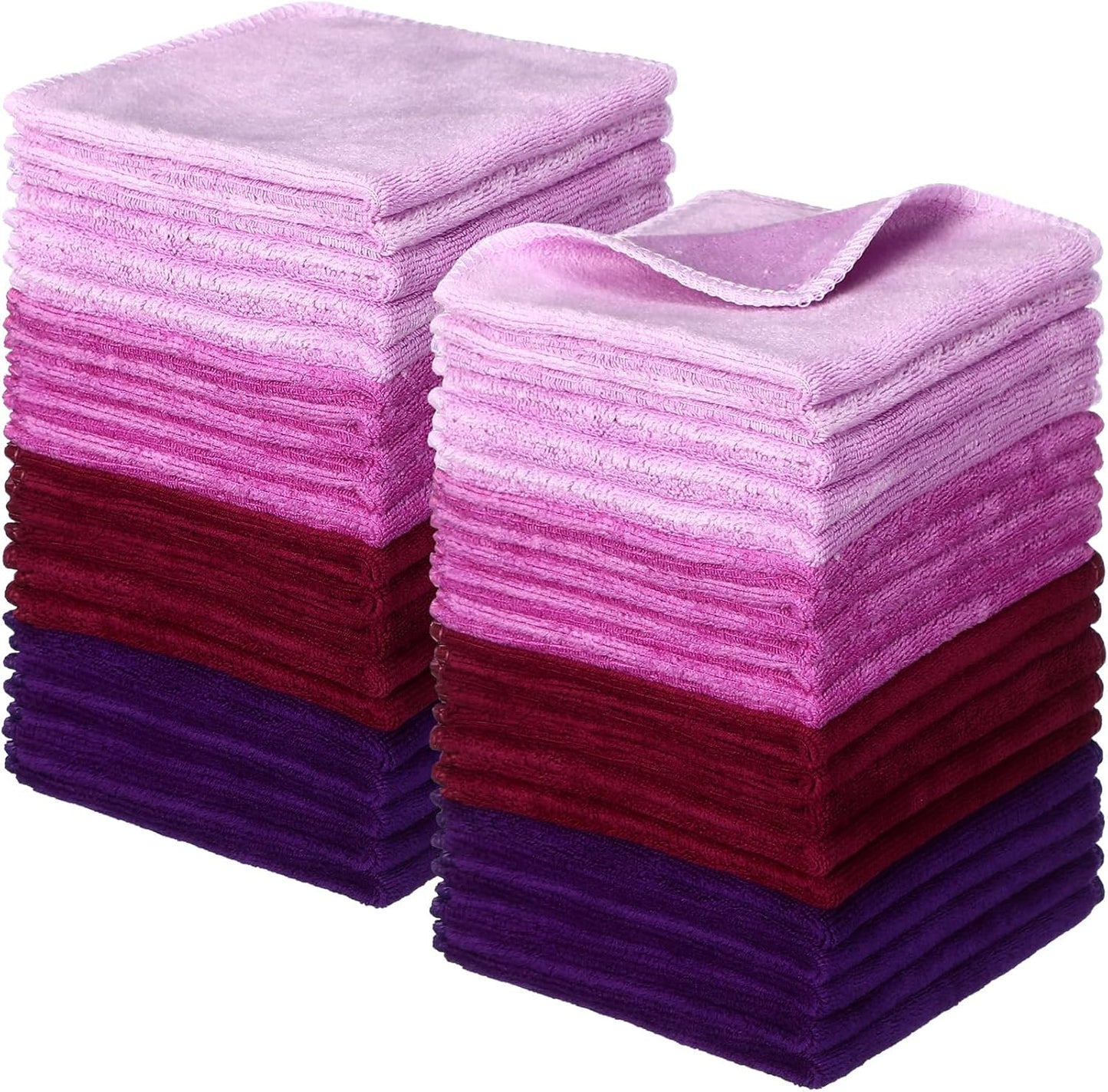 40 Pcs Cotton Wash Cloths - Soft Quick-Drying Bath Towels for Women | White, 10 x 10 Inch