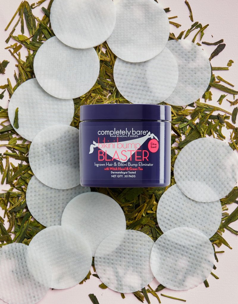 completely bare bikini bump BLASTER | Ingrown Hair & Bikini Bump Eliminator | Glycolic Acid | Salicyclic Acid | Witch Hazel | Green Tea | 50 Pads