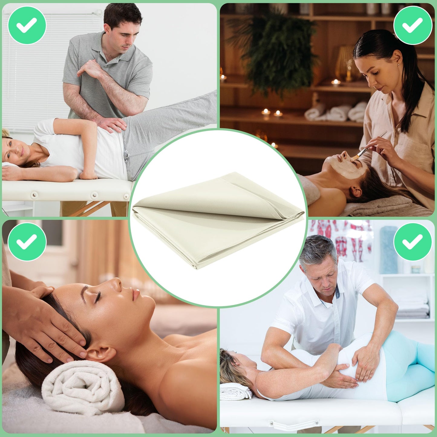 BALAPET Lash Bed Sheets Non-Sticky Sugaring and Waxing Pad Wipeable and Waterproof PU Leather Massage Table Cover Suitable for Grafting Eyelash Beds Massage Tables,SPA,Beauty(White)
