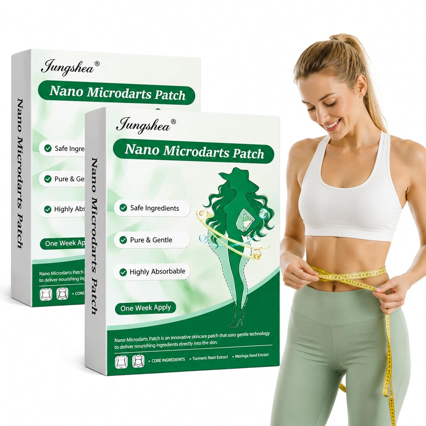 Moringa 10-in-1 Nano Microdarts Patch - Natural Skin Treatment for All Skin Types | 2-Week Supply