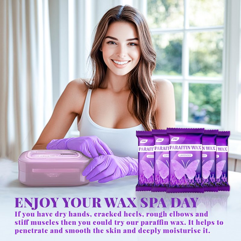 LYQC Paraffin Wax Refill, 10 packs of Paraffin Bath Wax for Hands and Feet for relief of stiff muscles and arthritic pain - deeply moisturises and protects the skin of the hands and feet (lavender)