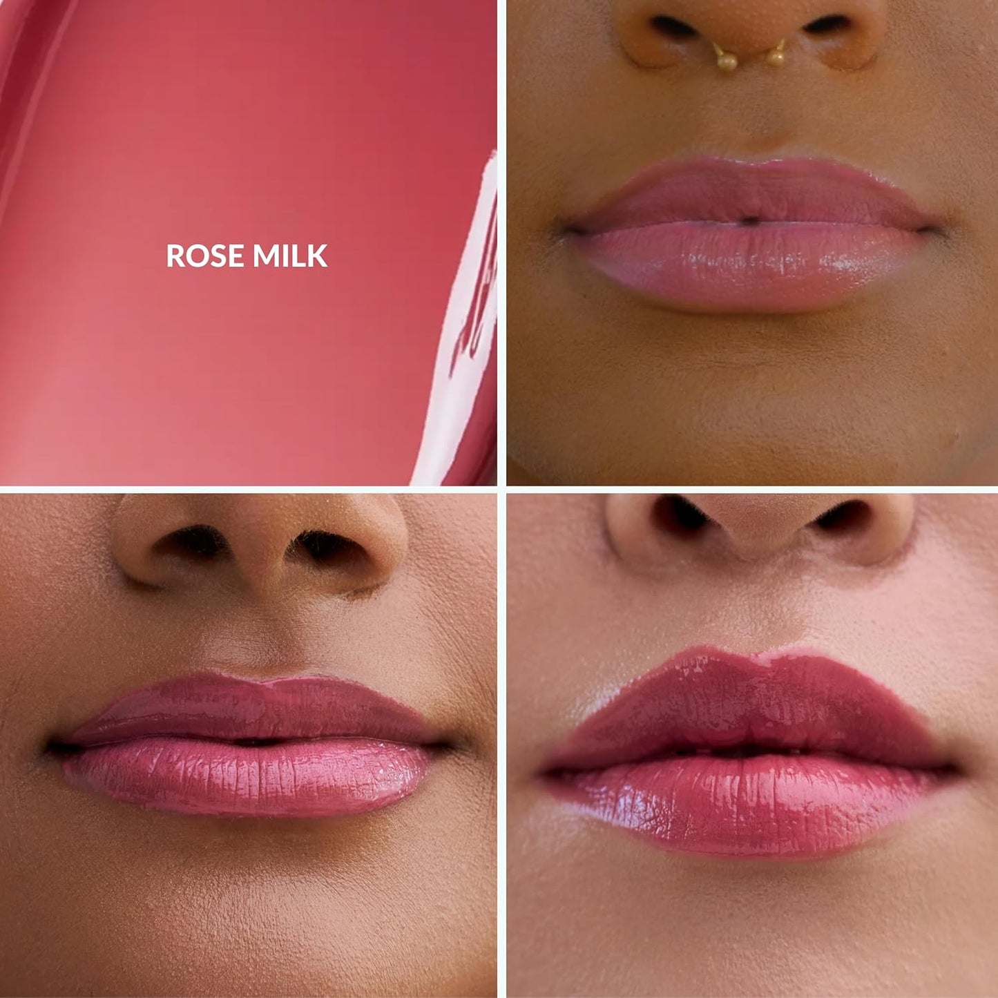 Hydrating Glossy Fruit Lip Stain - 2-in-1 Gloss & Long-Lasting Tint | Rose Milk, Lightweight Lip Makeup