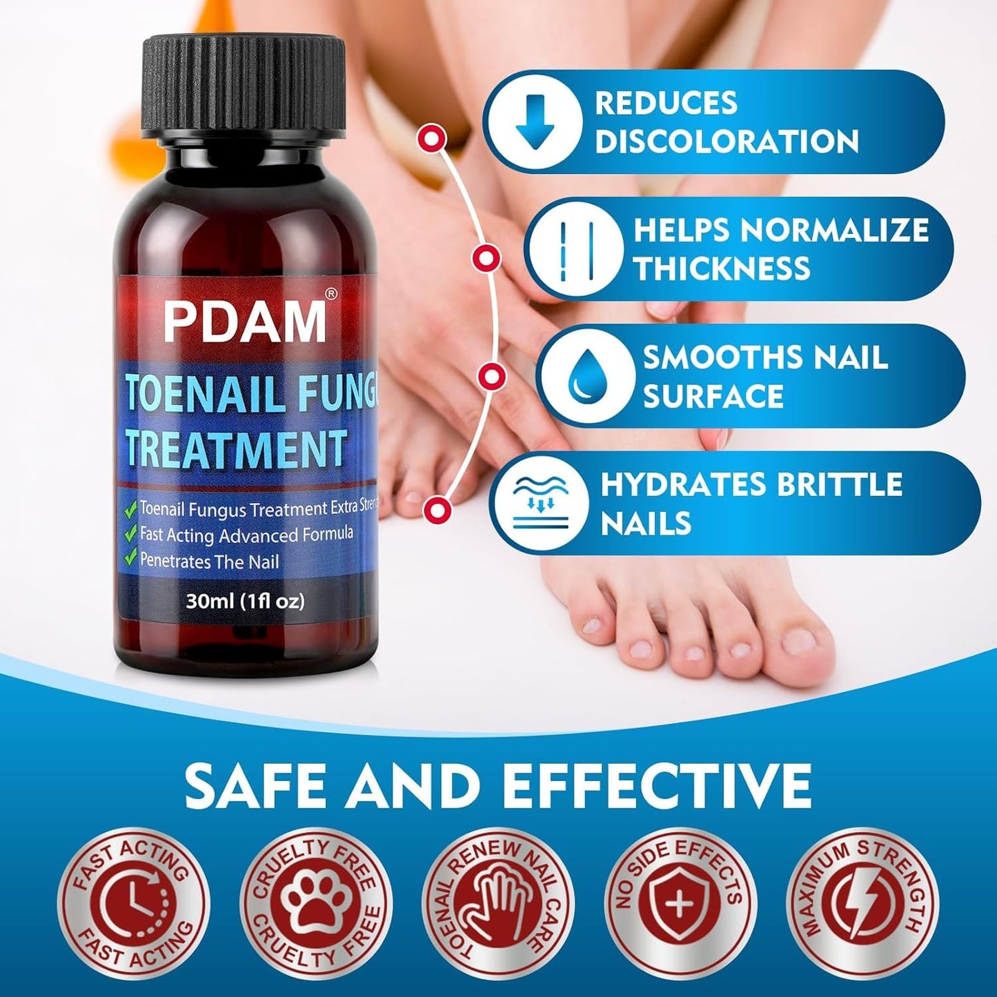 Toenail Fungus Treatment - Extra Strength Nail Strengthener for Thick, Discolored & Ingrown Nails | 30ml