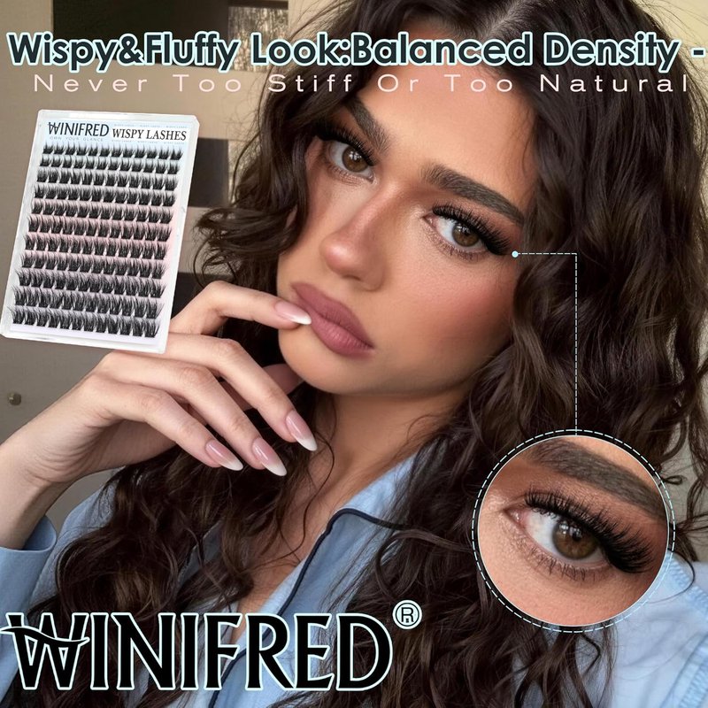 Natural Eyelash Clusters - Wispy Fluffy Light Volume Lash Extensions | DIY 10-16mm Thin Band
