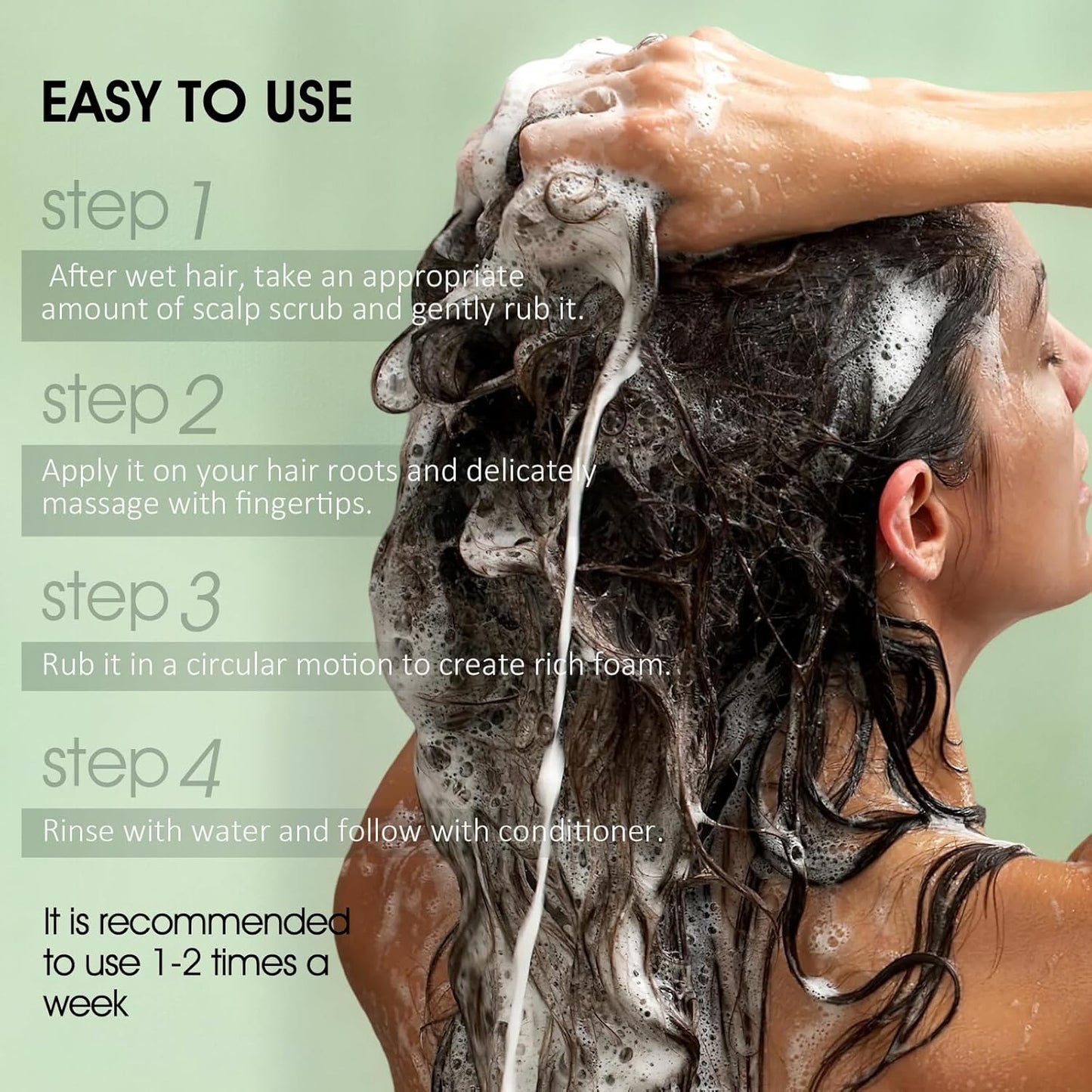Tea Tree Scalp Scrub - Exfoliating Shampoo with Mint Oil & Silicone Massager | 10.6oz/300g
