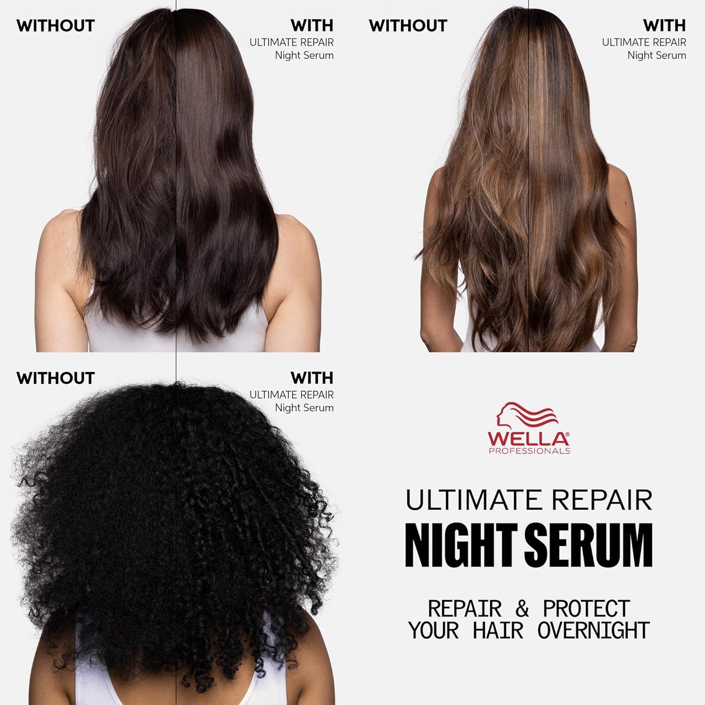 Wella Professionals Ultimate Repair Night Serum - Overnight Leave-in Treatment for Dull, Dry, Frizzy Hair | Repair Breakage & Protect Against Night Stressors | All Hair Types