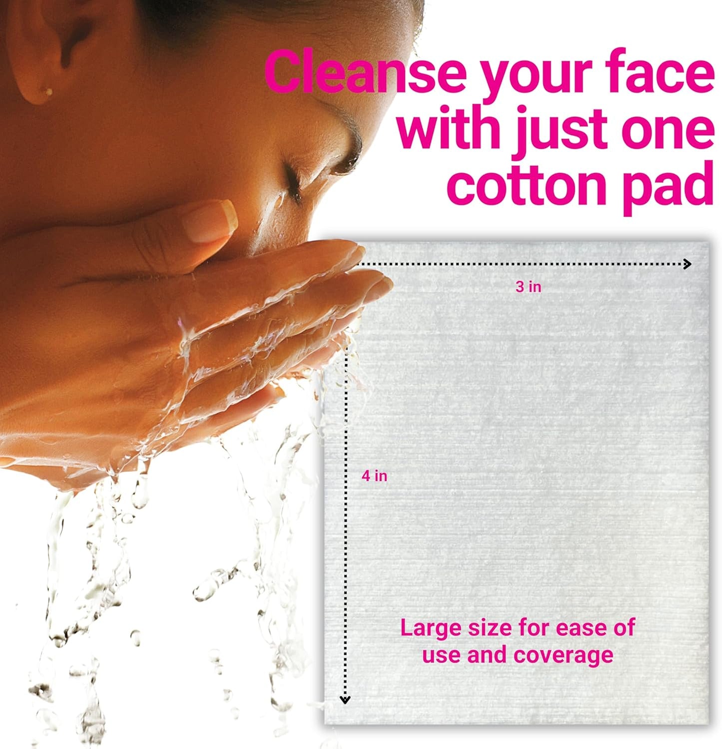 Swisspers Facial Cleansing Cotton Pads | 100% Natural Fiber, Ultra-Soft, 50 Count (Pack of 6)