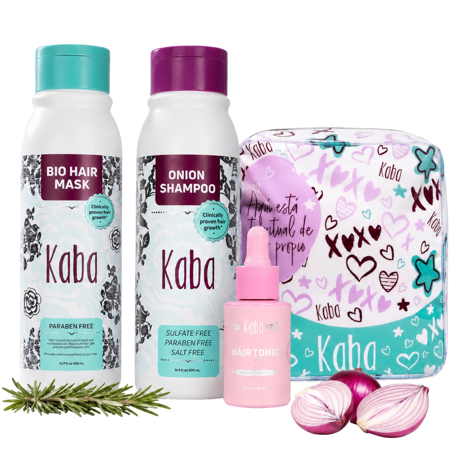D'Luchi Hair Treatment Kit for Growth & Intense Care, Set of 3 - Complete Hair Care Set with Bag, Includes Red Onion Shampoo & Hair Tonic.